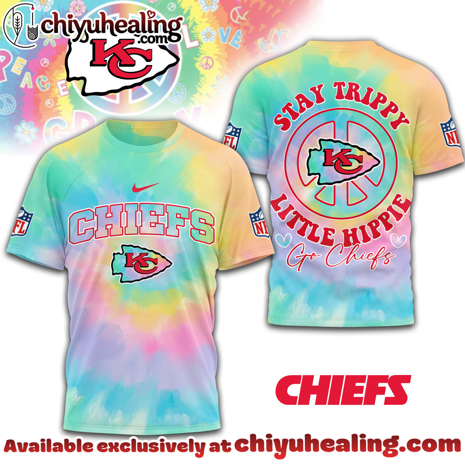 Kansas City Chiefs Premium NFL Stay Trippy Little Hippie 3D Shirt, Hoodie, Sweatshirt, All Team NFL
