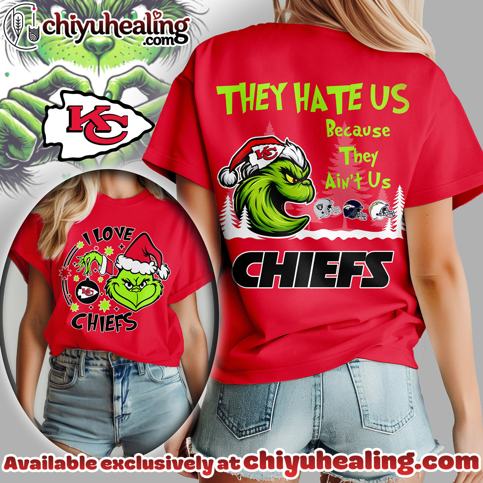 Kansas City Chiefs Premium NFL They Hate Us Grinch Women Shirt, Hoodie, Sweatshirt, All Team NFL