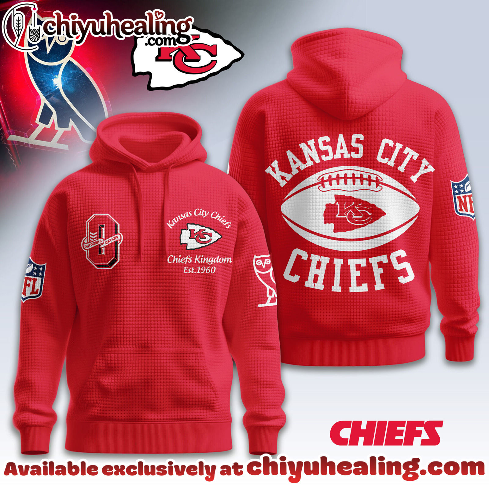 Kansas City Chiefs Premium NFL x OVO 3D Waffle Hoodie, Sweatshirt, Shirt, All Team NFL