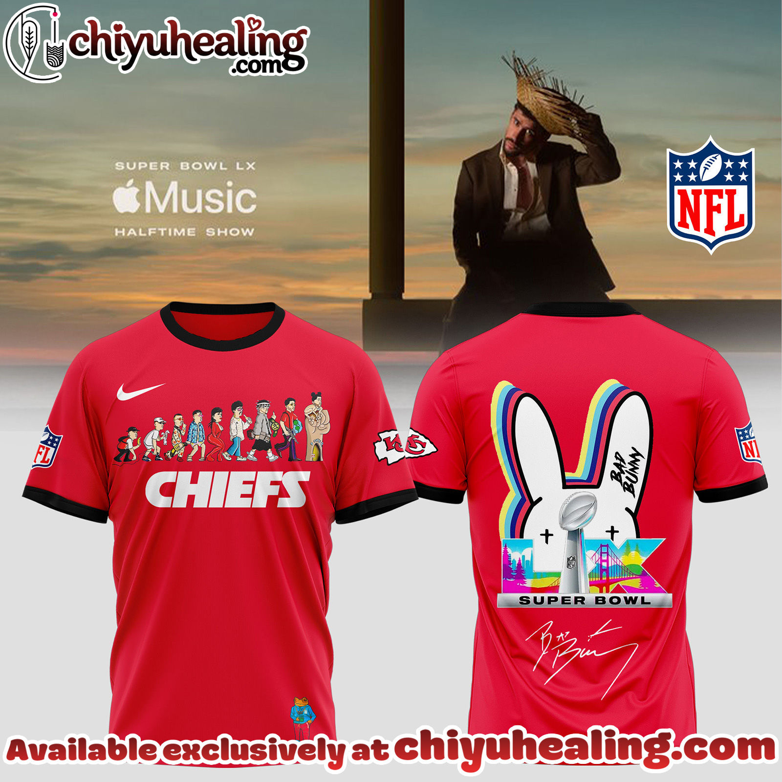 Kansas City Chiefs x Bad Bunny Super Bowl Limited Edition Tshirt, Sweatshirt, Hoodie