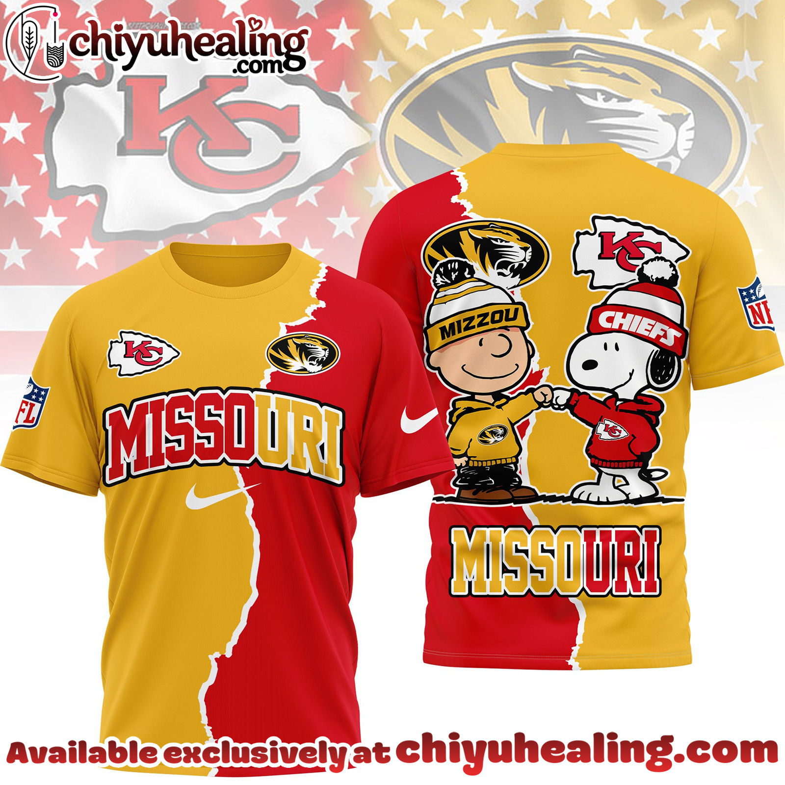 Kansas City Chiefs x Missouri Tigers Premium NFL Team x NCAA Team Fusion 3D Shirt, Hoodie, Sweatshirt