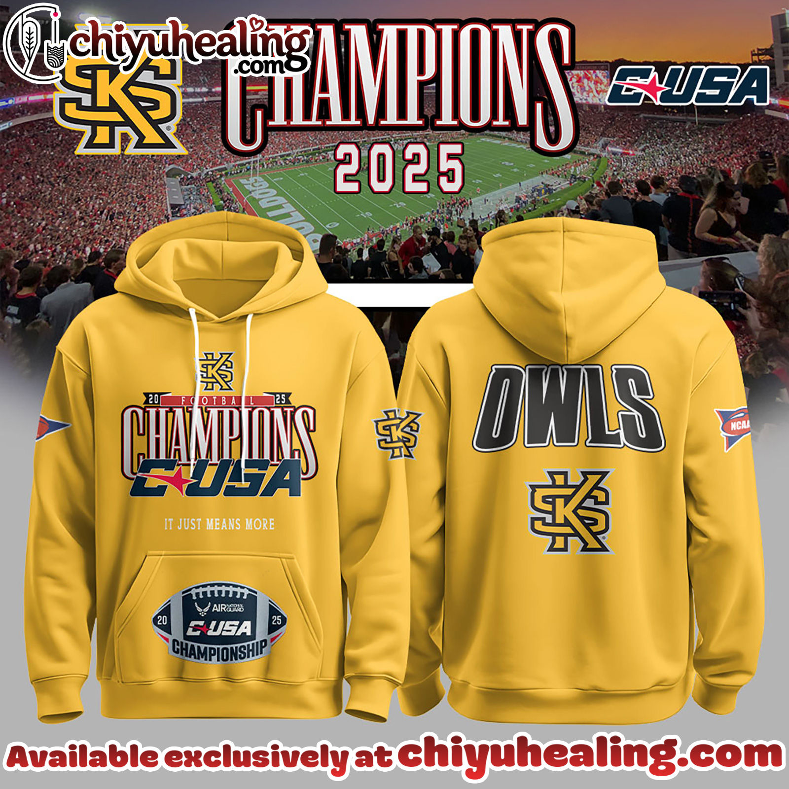 Kansas Football 2025 CUSA Champs Hoodie, Sweatshirt, Shirt