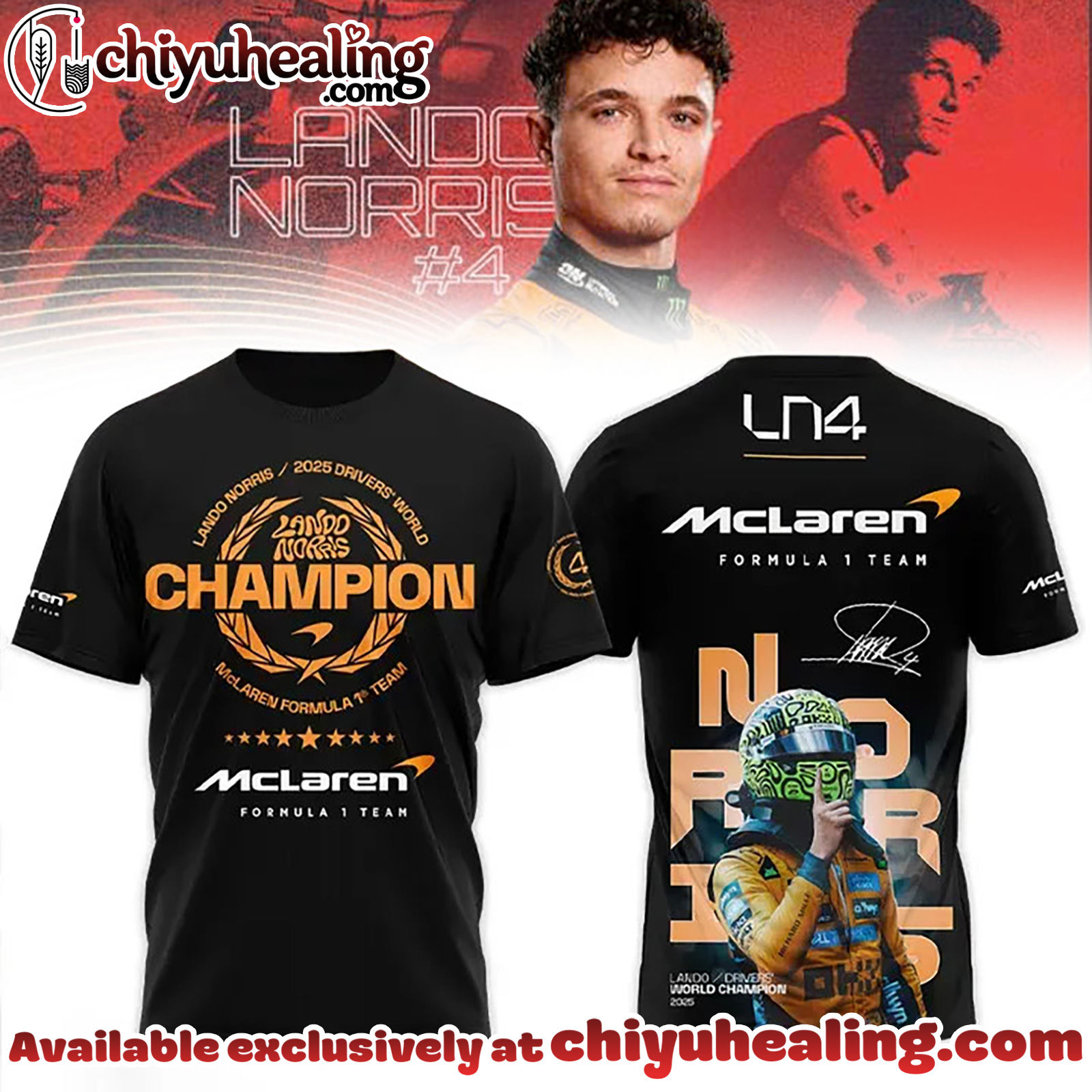 Lando Norris 2025 Drivers World Champion Tshirt, Hoodie, Sweatshirt - Ver 2