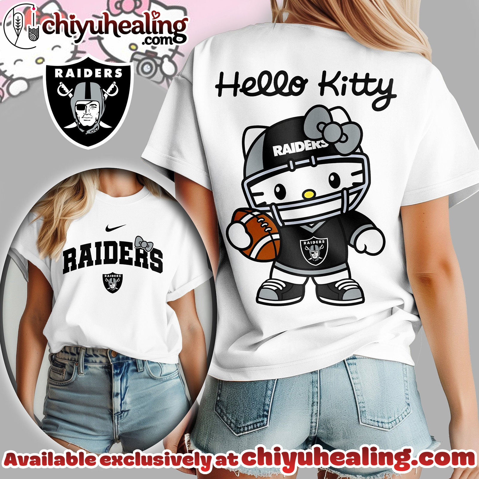 Las Vegas Raiders Premium NFL Hello Kitty Women T-Shirt, Hoodie, Sweatshirt, All Team NFL