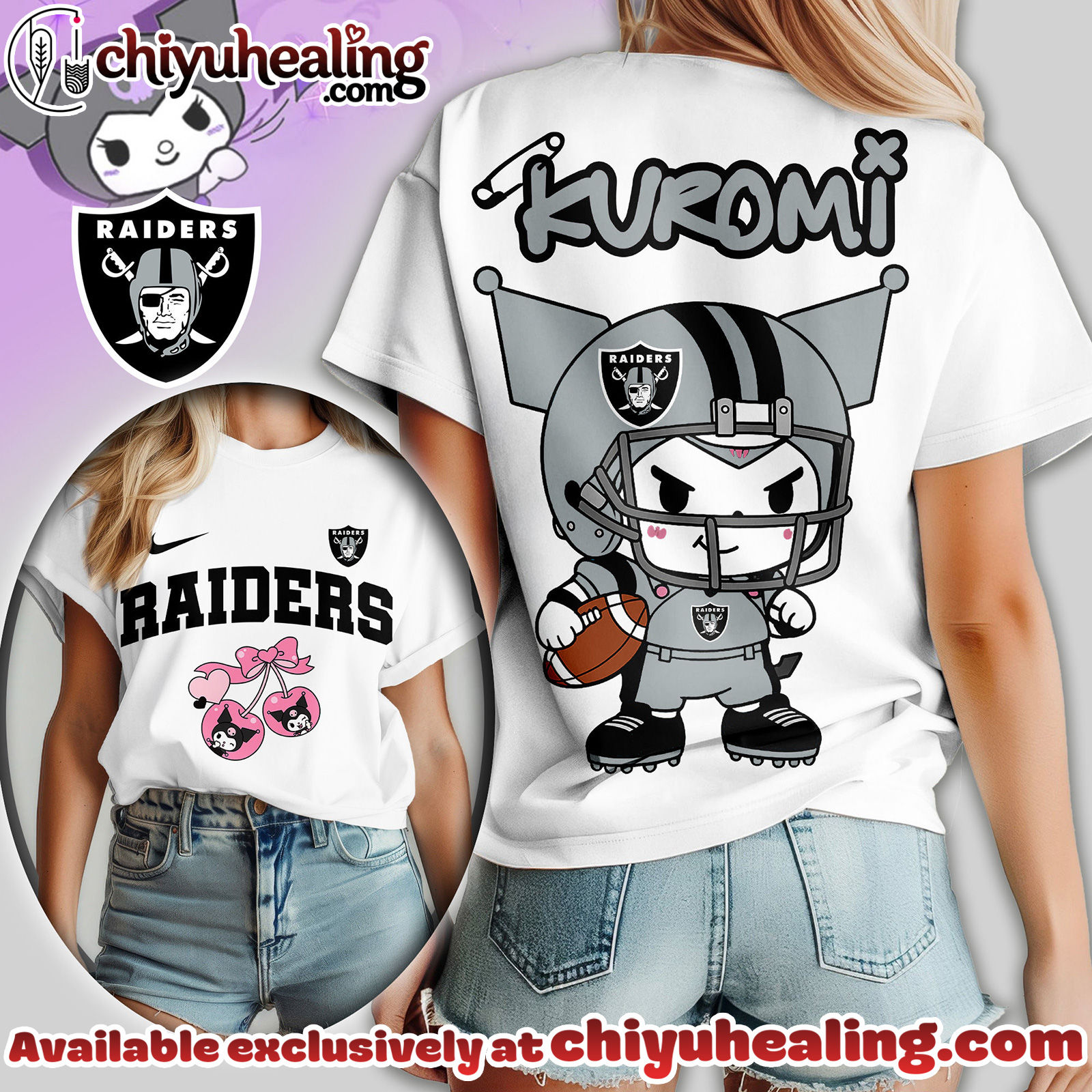Las Vegas Raiders Premium NFL Kuromi Women Shirt