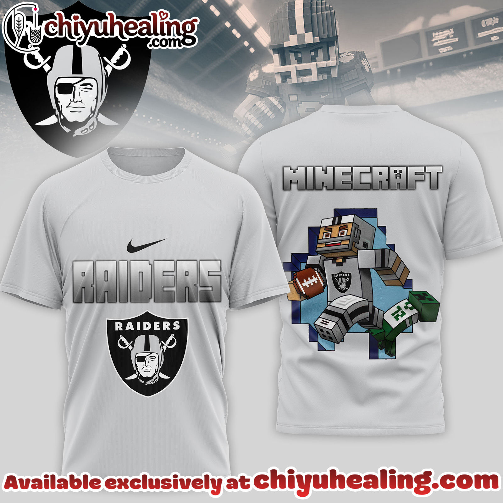 Las Vegas Raiders Premium NFL Minecraft 3D Shirt