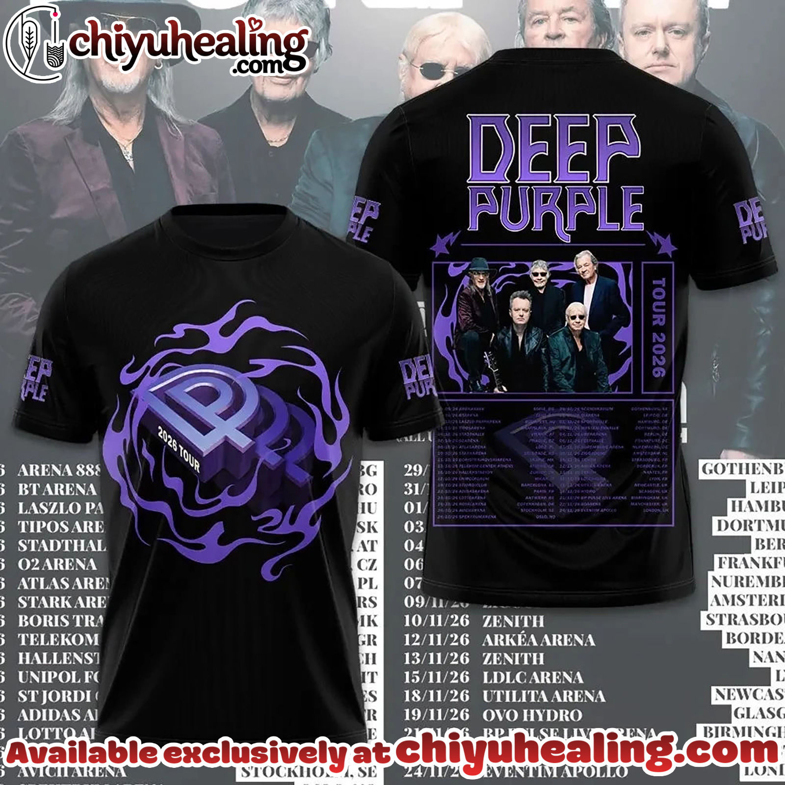 Limited Edition Deep Purple Tour 2026 3D Apparel T-Shirt, Sweatshirt, Hoodie - Ver 3 Limited Edition Deep Purple Tour 2026 3D Apparel T-Shirt, Sweatshirt, Hoodie - Ver 3
