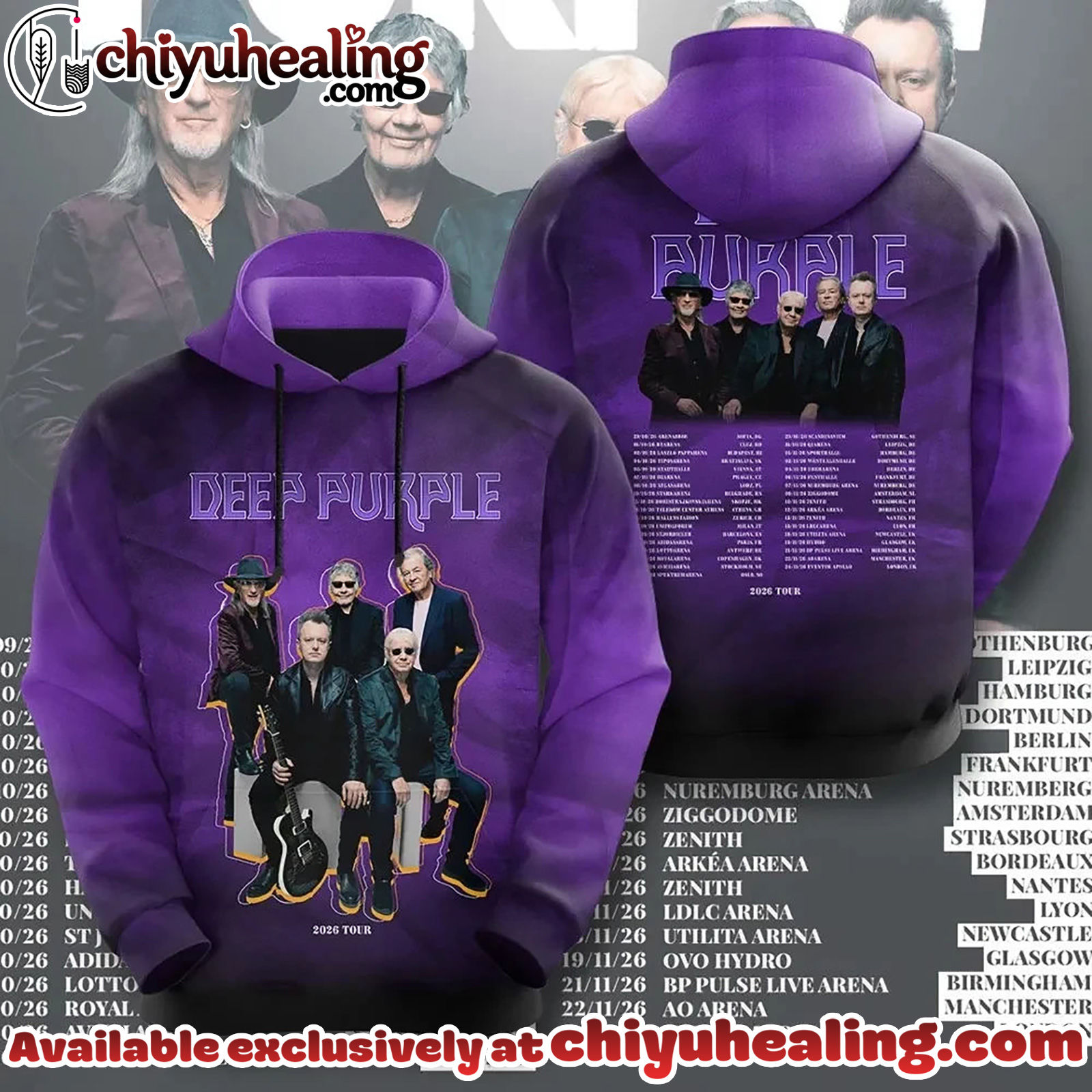 Limited Edition Deep Purple Tour 2026 3D Apparel T-Shirt, Sweatshirt, Hoodie - Ver 4