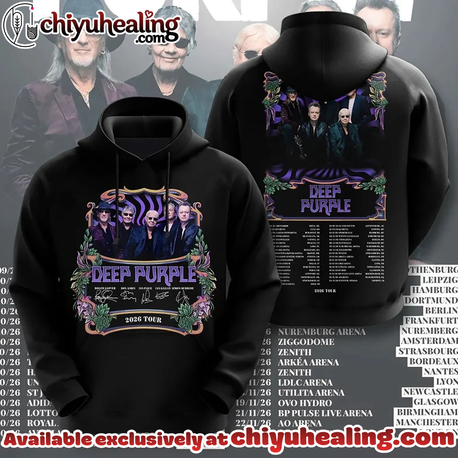 Limited Edition Deep Purple Tour 2026 3D Apparel T-Shirt, Sweatshirt, Hoodie - Ver 2