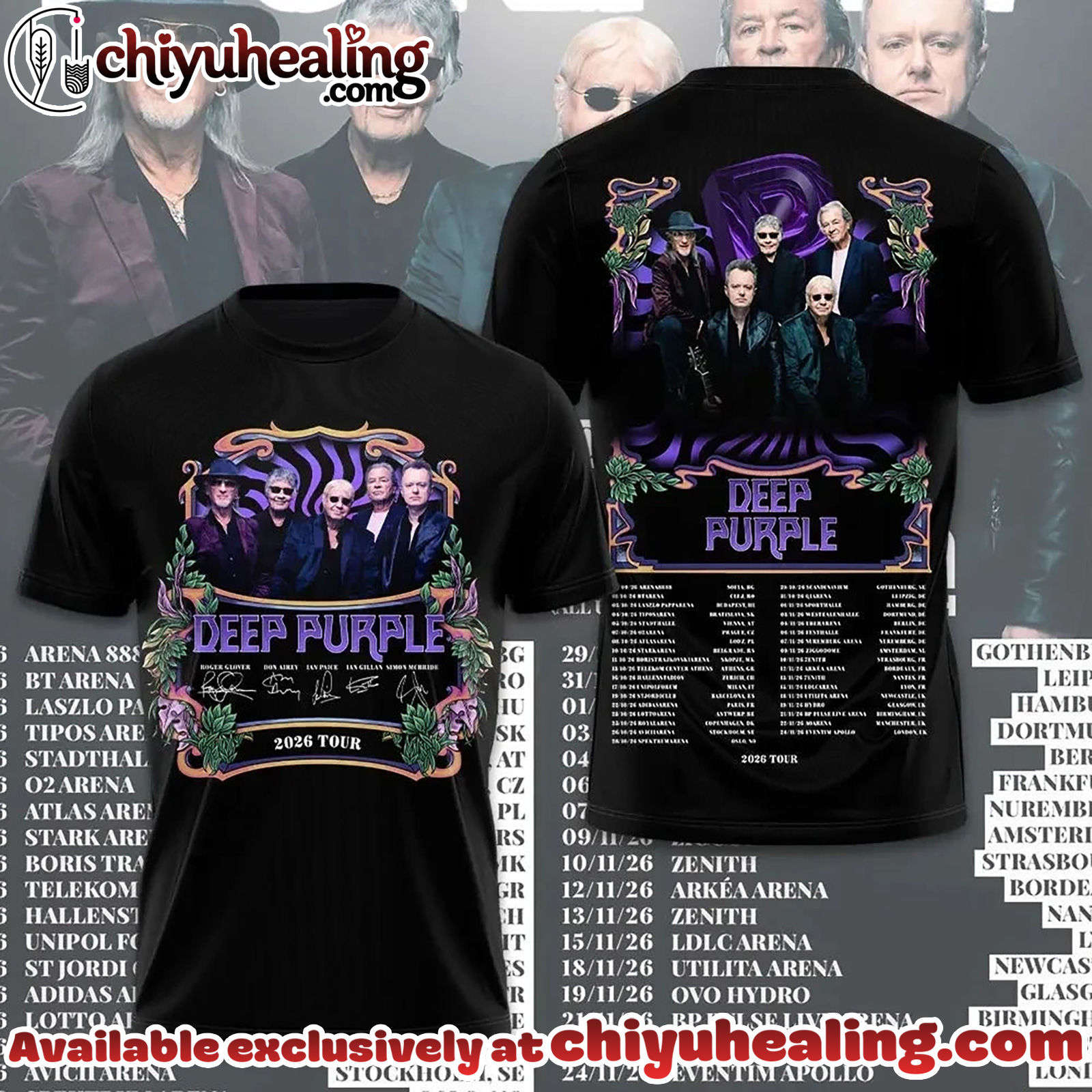 Limited Edition Deep Purple Tour 2026 3D Apparel T-Shirt, Sweatshirt, Hoodie - Ver 2 Limited Edition Deep Purple Tour 2026 3D Apparel T-Shirt, Sweatshirt, Hoodie - Ver 2