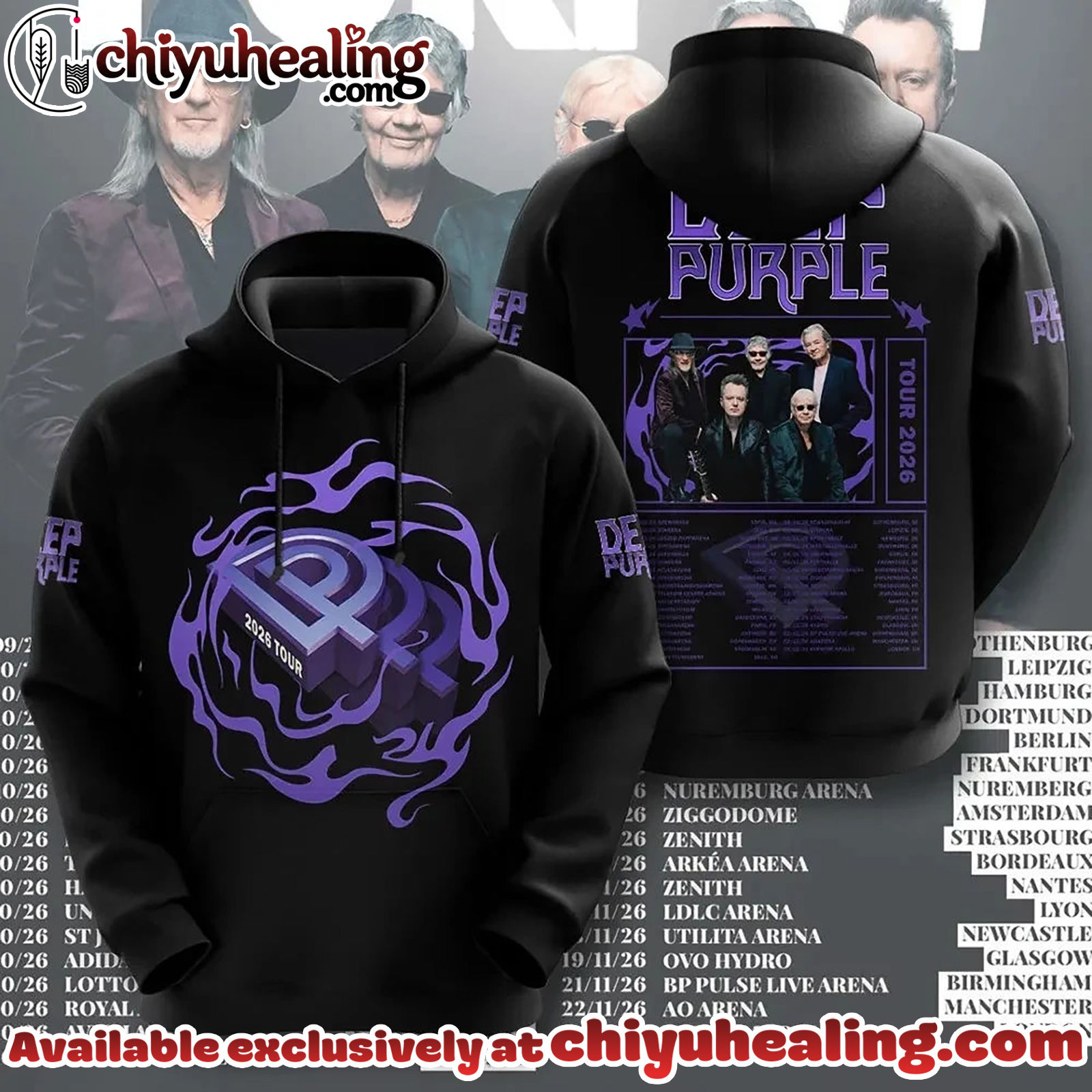 Limited Edition Deep Purple Tour 2026 3D Apparel T-Shirt, Sweatshirt, Hoodie - Ver 3