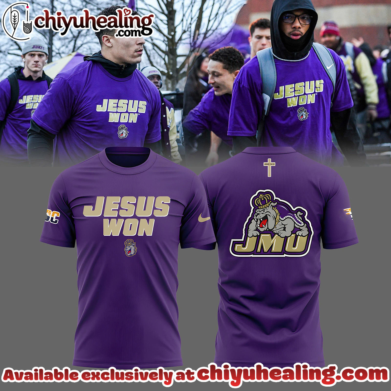 Limited Edition JMU Football JESUS WON Tshirt, Hoodie, Sweatshirt