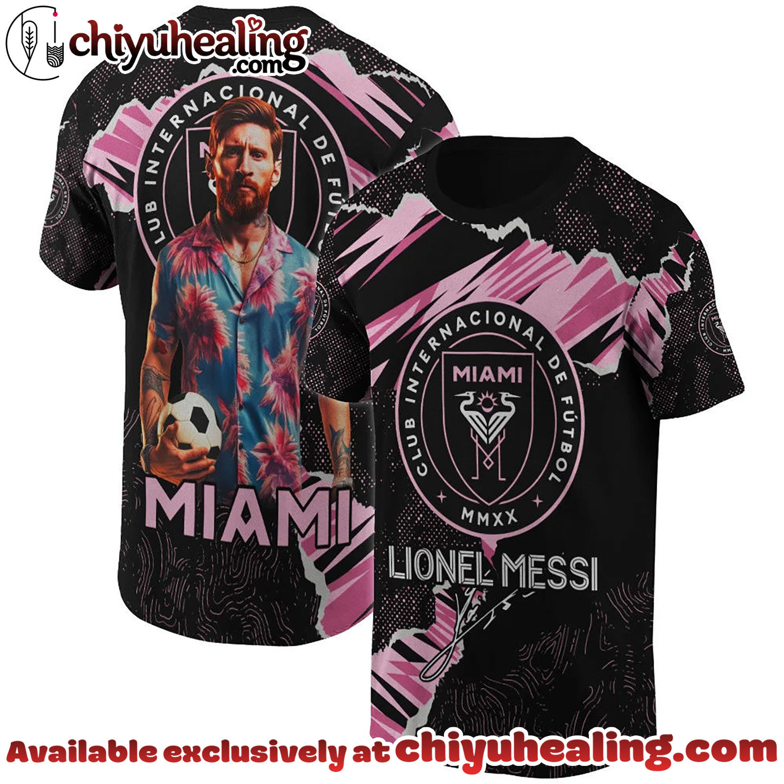 LIONEL MESSI CLUB INTERNACIONAL DE FUTBOL MIAMI T-Shirt, Hoodie, Sweatshirt - Ver 2