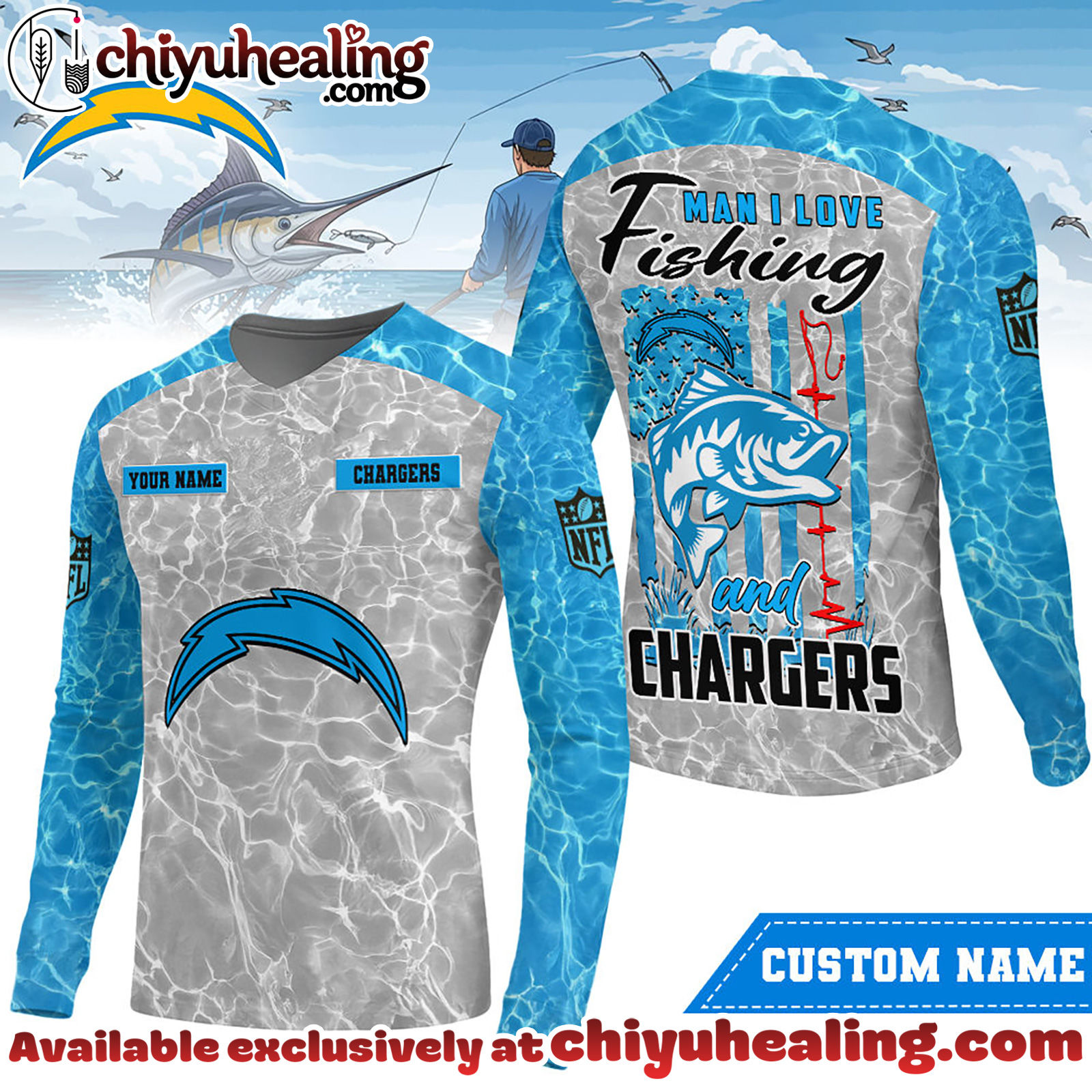 Los Angeles Chargers Premium NFL Love Fishing Long Sleeve Hoodie, T-shirt, Sweatshirt