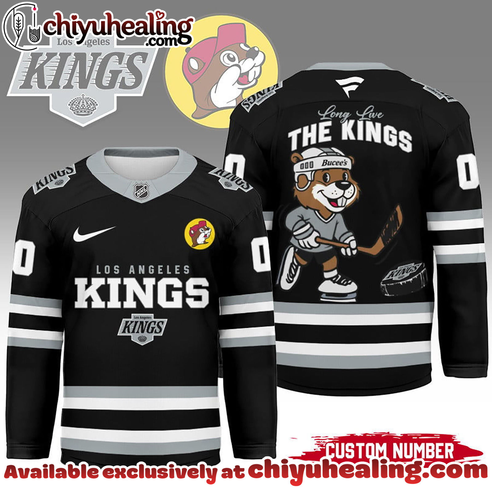 Los Angeles Kings Premium NHL Bucees Personalized Hockey Jersey