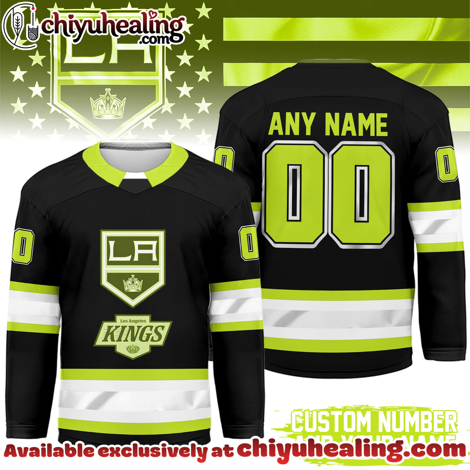 Los Angeles Kings Premium NHL Hi-Vis Hockey Spirit Custom Name and Number Jersey