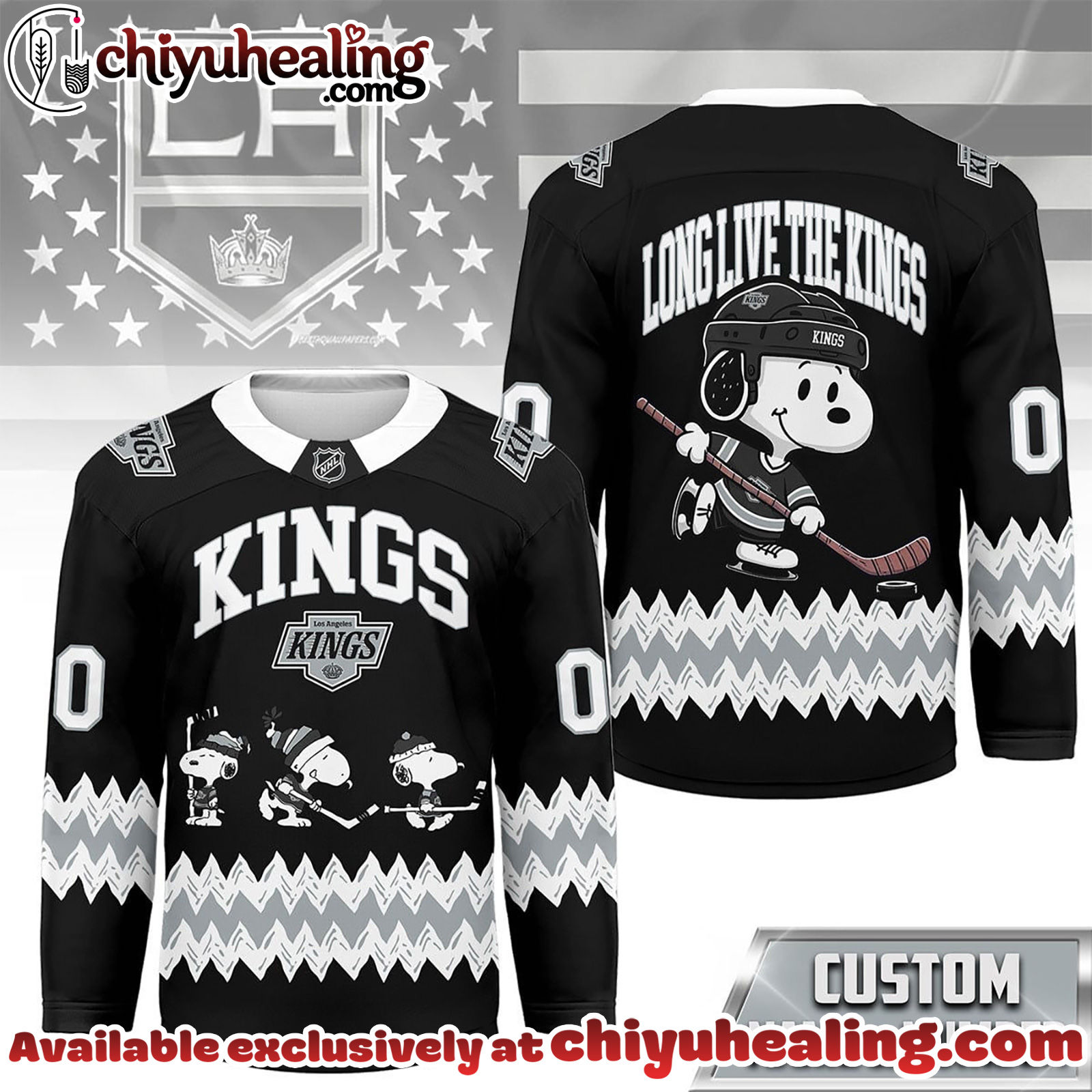 Los Angeles Kings Premium NHL Snoopy Personalized Hockey Jersey