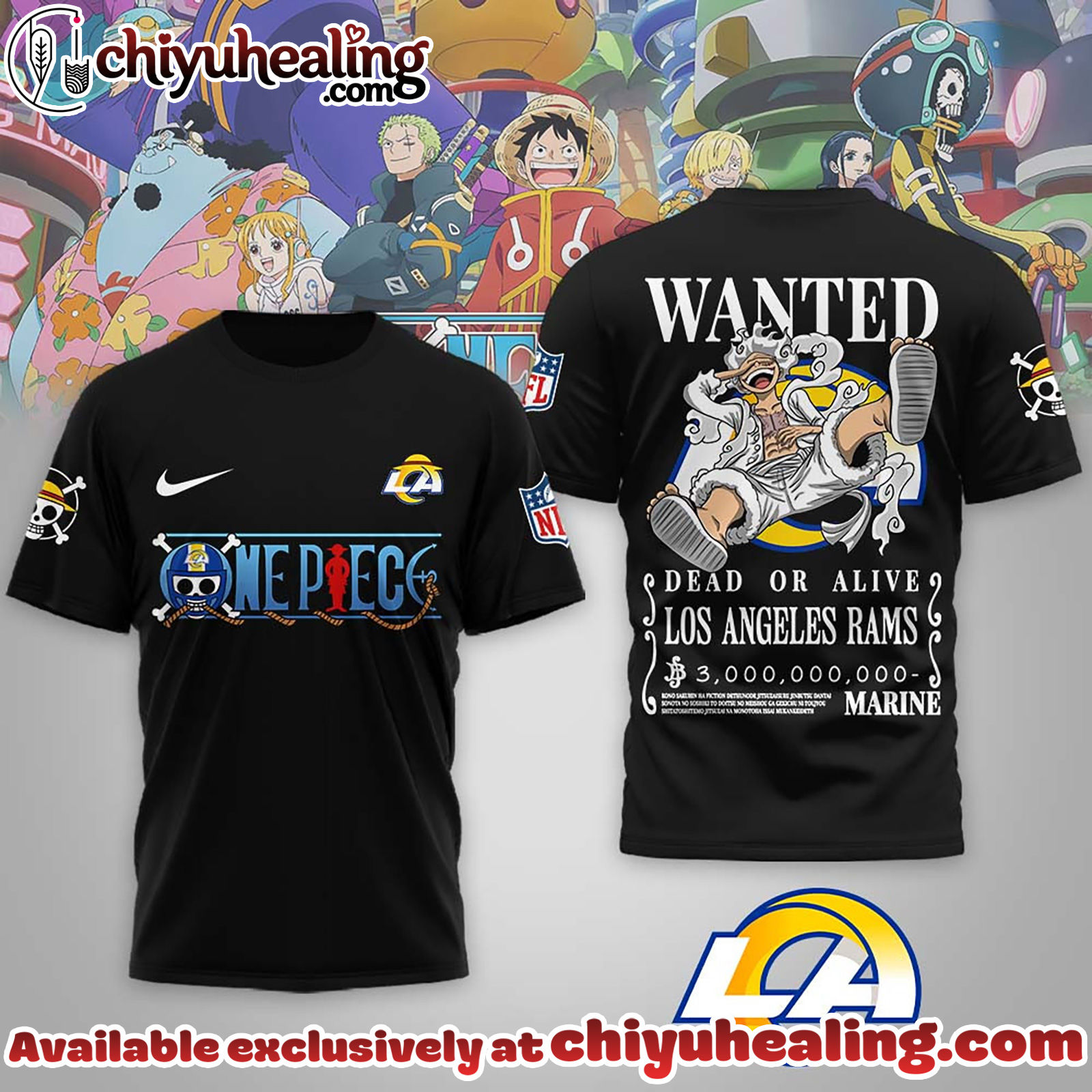 Los Angeles Rams Premium NFL Wanted Monkey D Luffy 3D Shirt, Hoodie, Sweatshirt, All Team NFL