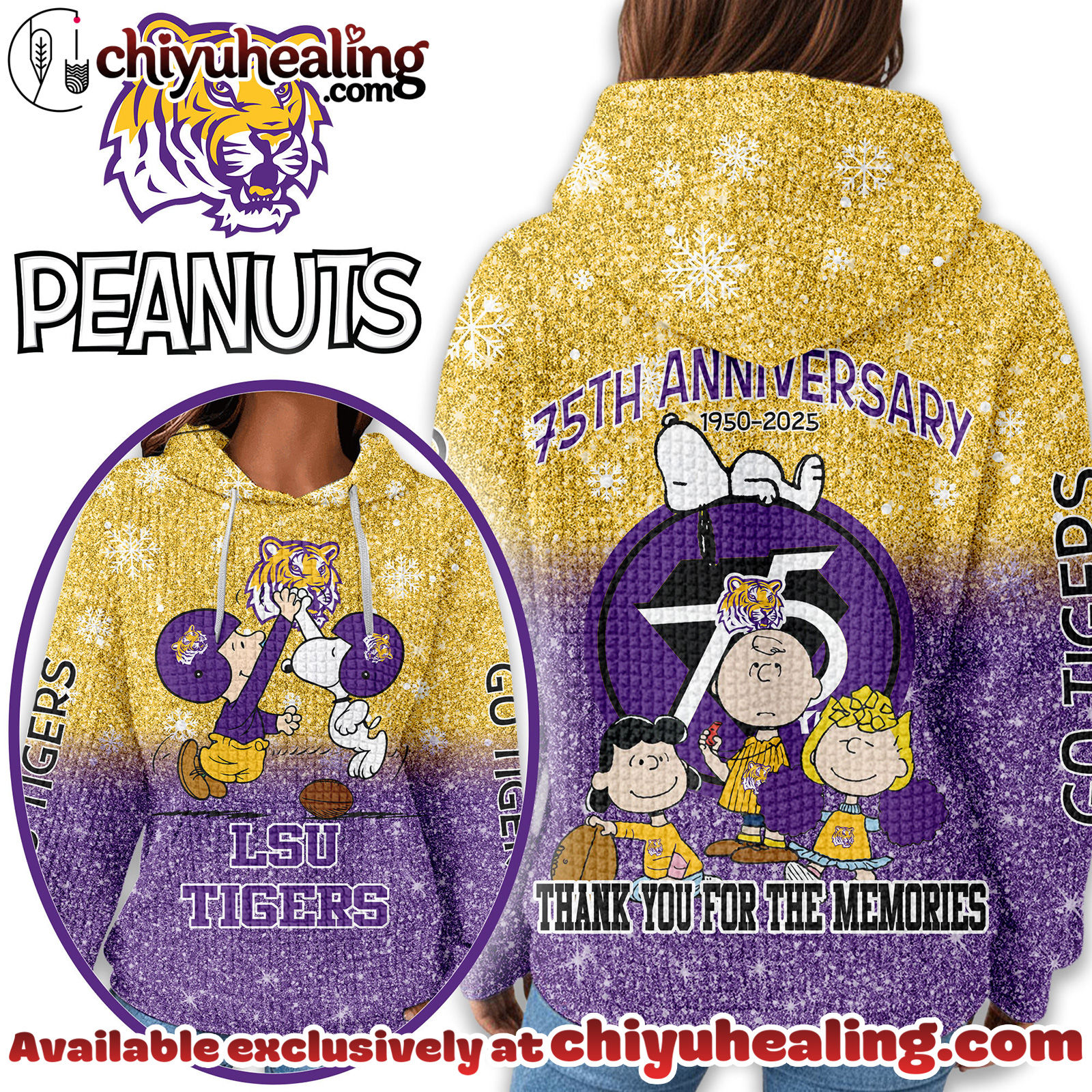 LSU Tigers Premium NCAA Peanuts Anniversary 3D Waffle Hoodie, Sweatshirt, Tshirt HI