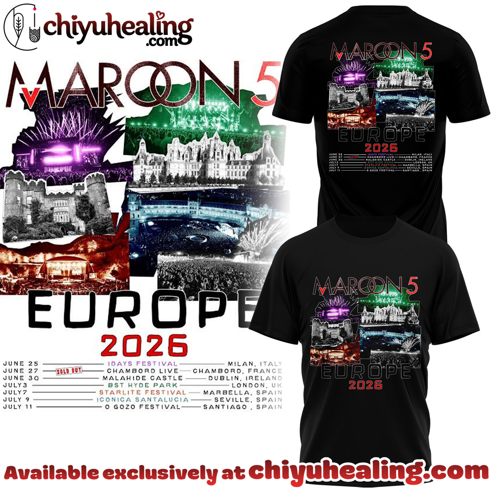 Maroon 5 - Europe Tour 2026 Collection Hoodie, Tshirt, Sweatshirt - Ver 17