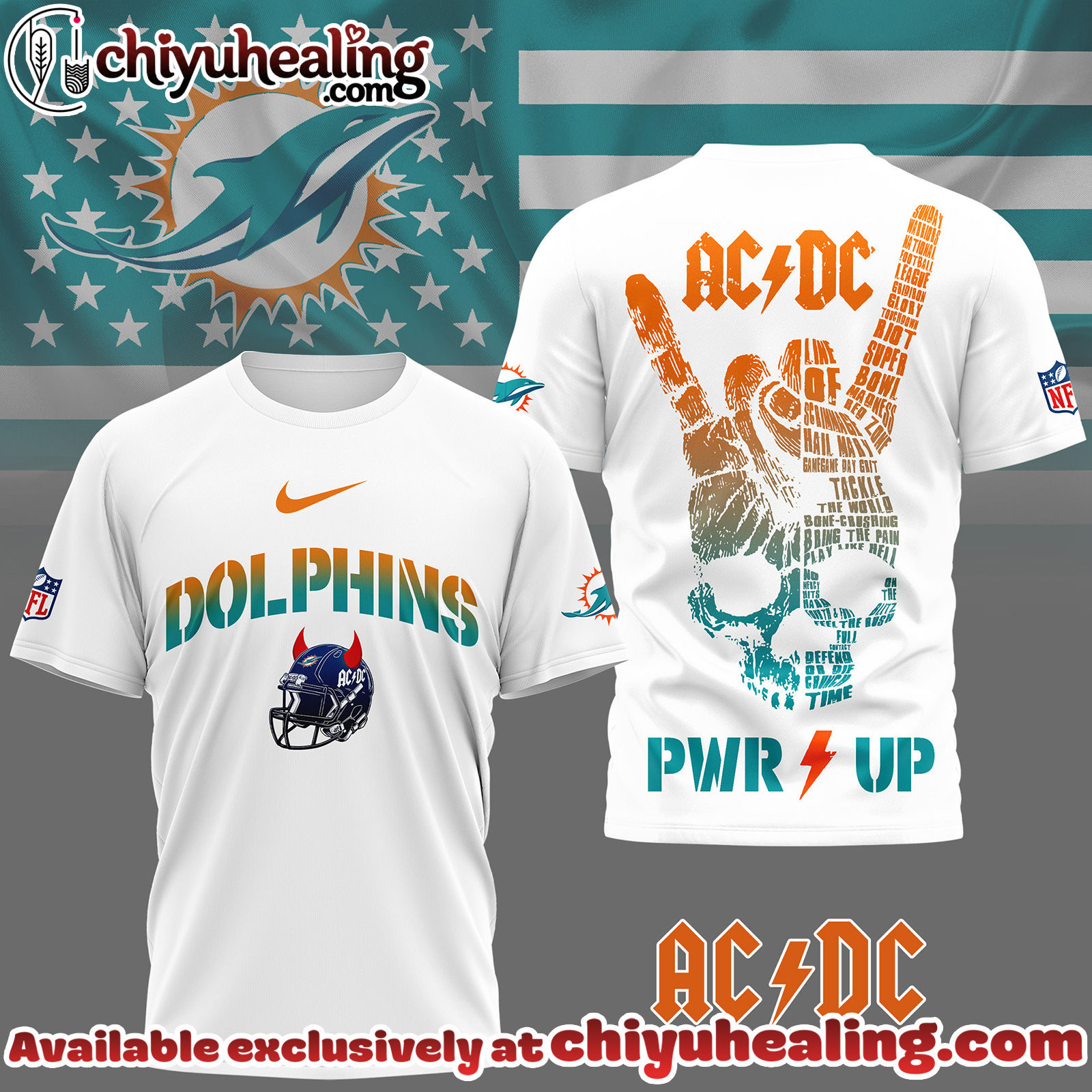 Miami Dolphins Premium NFL AcDc Fan 3D Shirt, Hoodie, Sweatshirt, All Team NFL