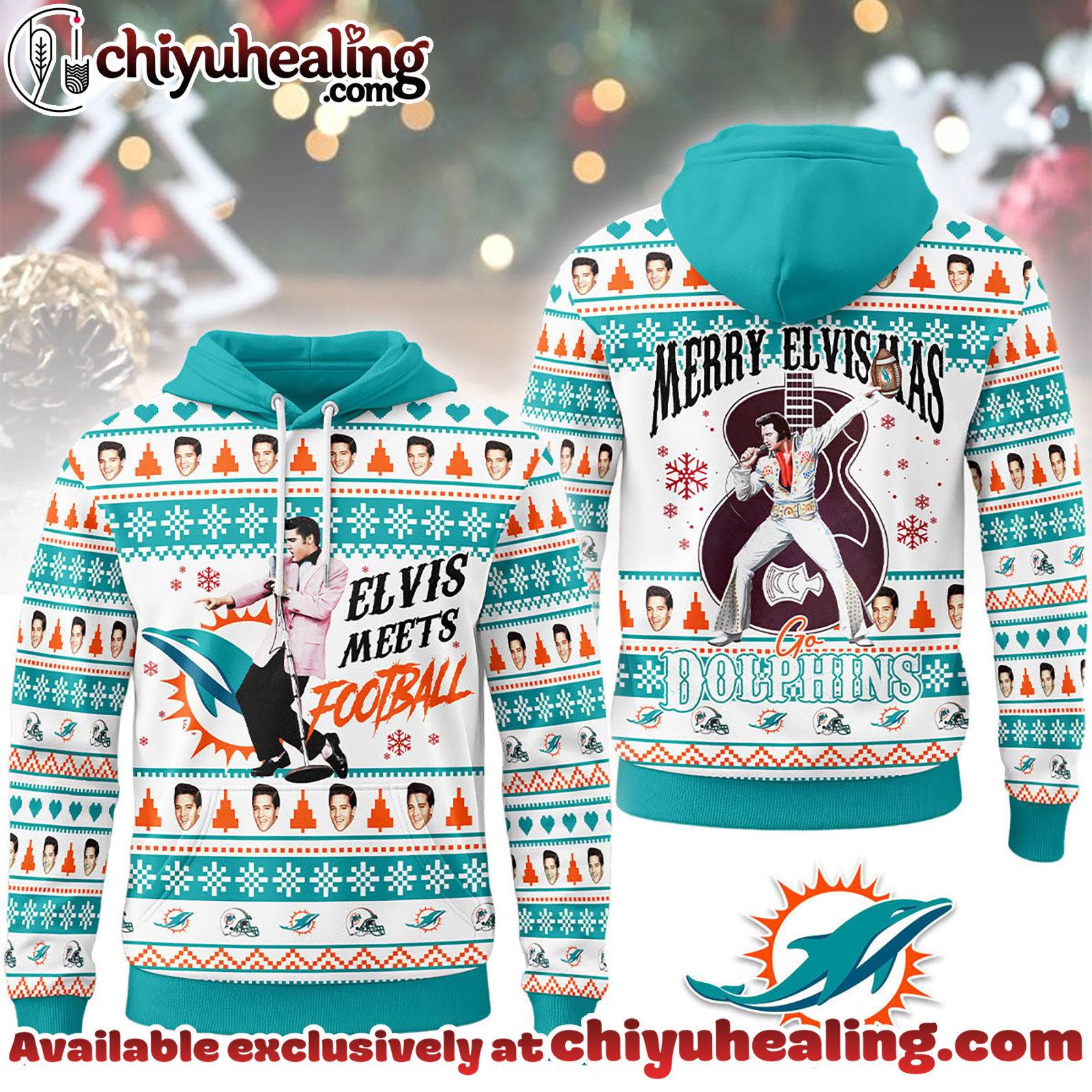 Miami Dolphins Premium NFL Elvis Presley Christmas Hoodie, Sweatshirt, Shirt, All Team NFL