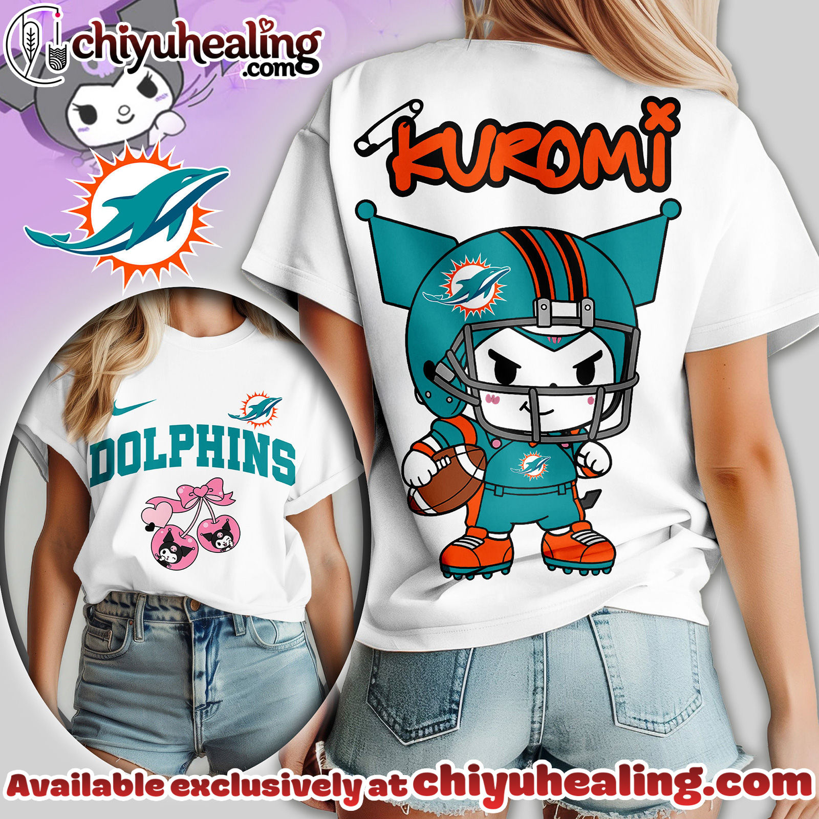 Miami Dolphins Premium NFL Kuromi Women Shirt