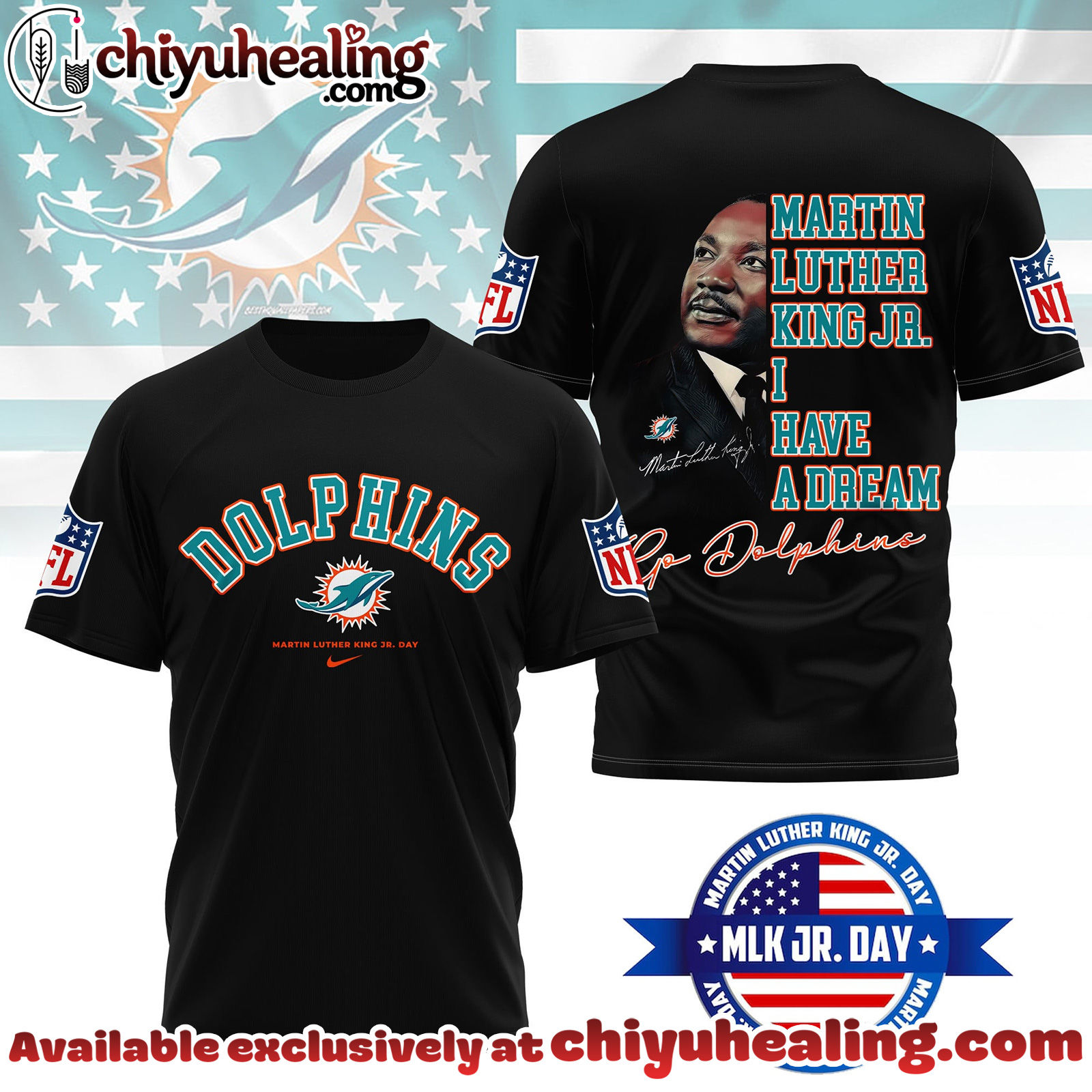 Miami Dolphins Premium NFL Martin Luther King JR. Day 3D Shirt, Hoodie, Sweatshirt