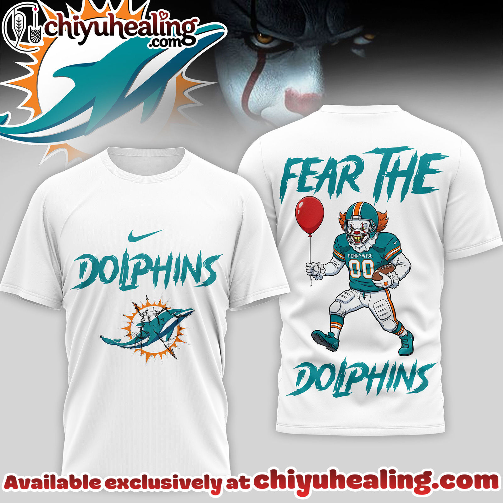 Miami Dolphins Premium NFL Pennywise 3D Shirt