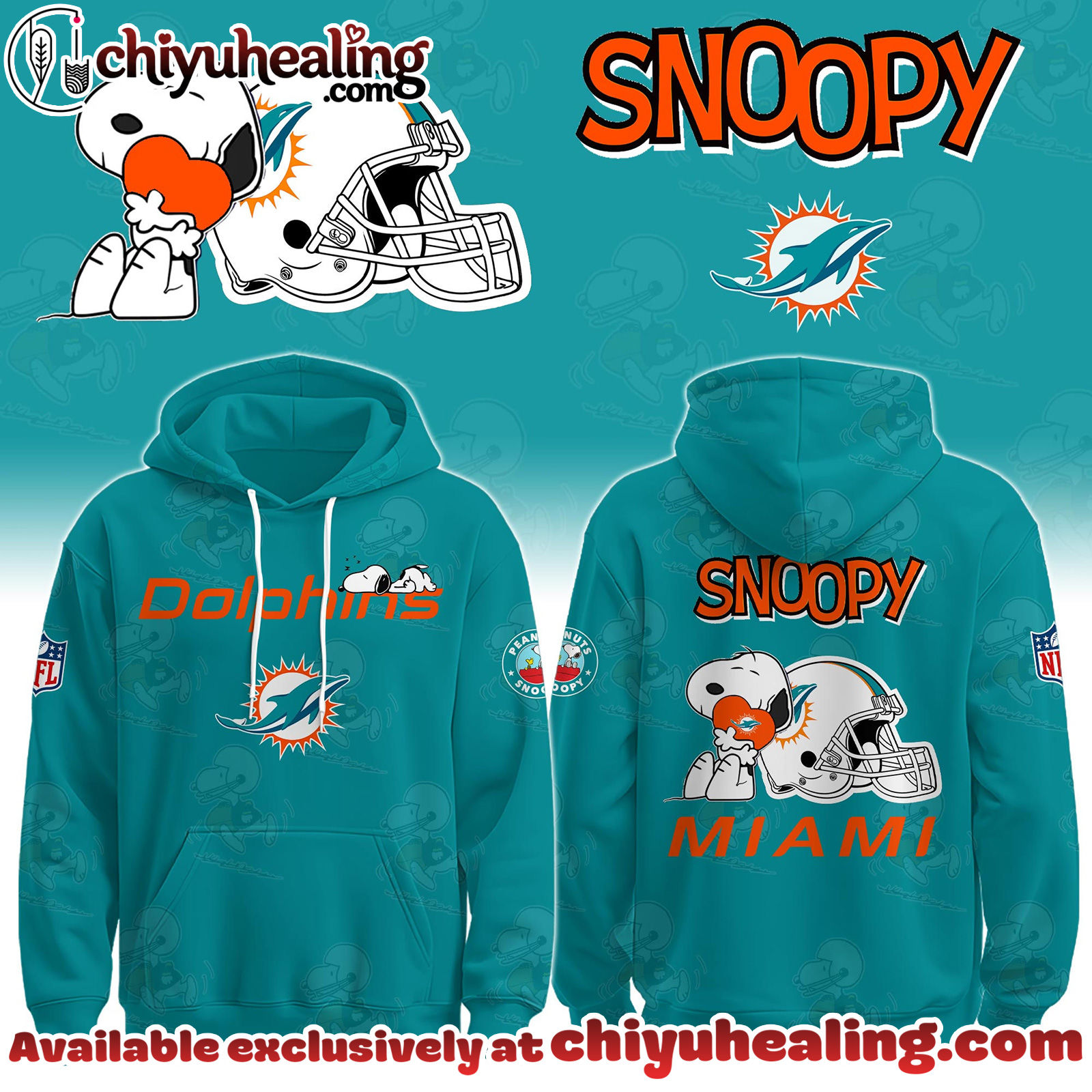 Miami Dolphins x Snoopy Hoodie, Sweatshirt, T-shirt Limited Edition - Selling Out Fast