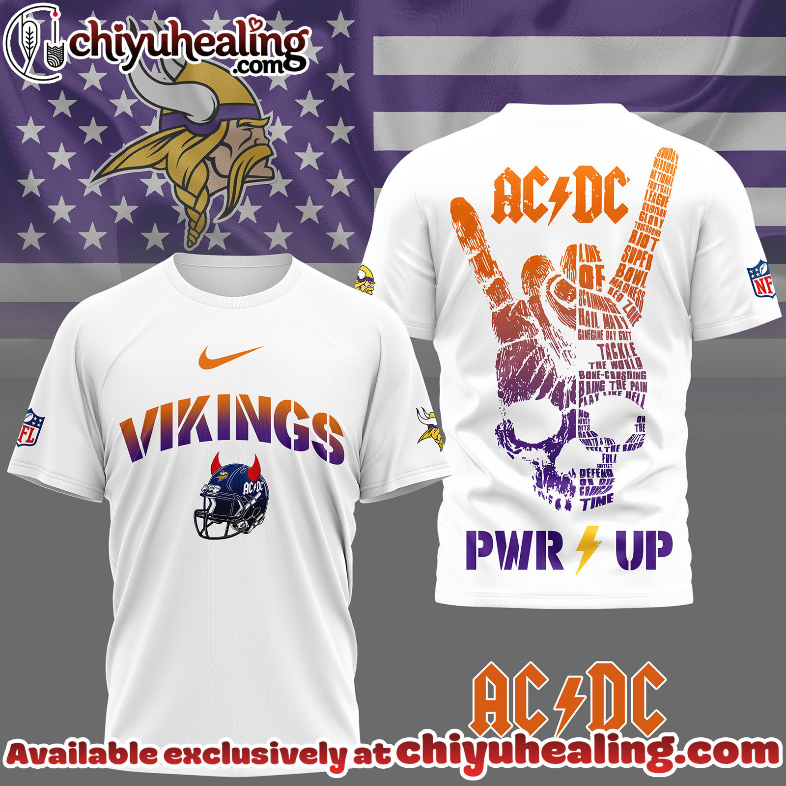 Minnesota Vikings Premium NFL AcDc Fan 3D Shirt, Hoodie, Sweatshirt, All Team NFL