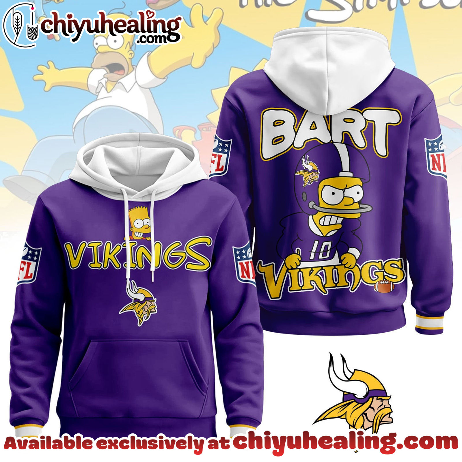 Minnesota Vikings Premium NFL Bart Simpson Hoodie, Sweatshirt, Tshirt