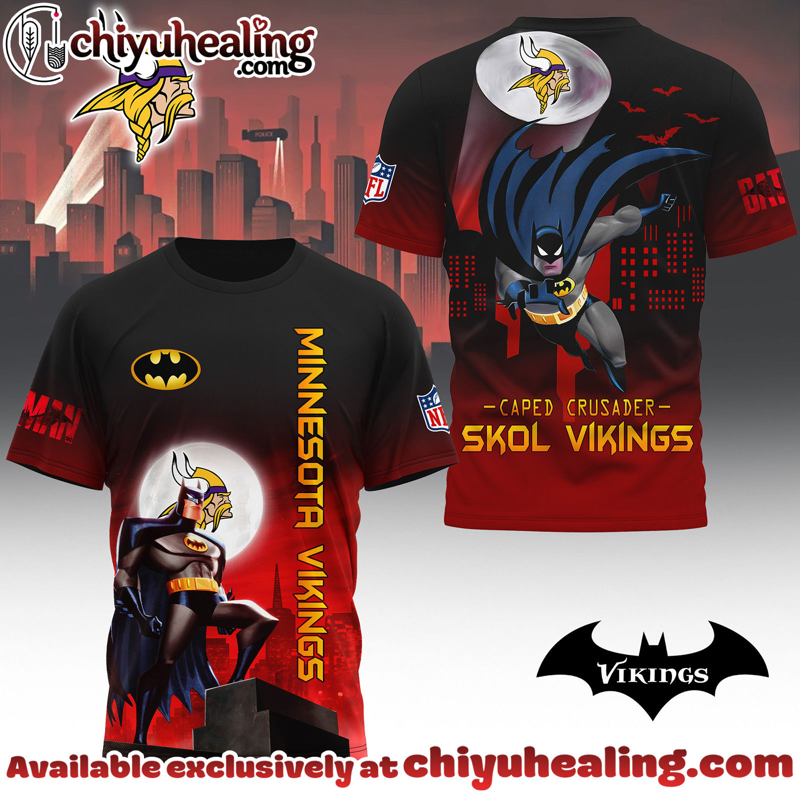 Minnesota Vikings Premium NFL Caped Crusader 3D Shirt, Hoodie, Sweatshirt, All Team NFL