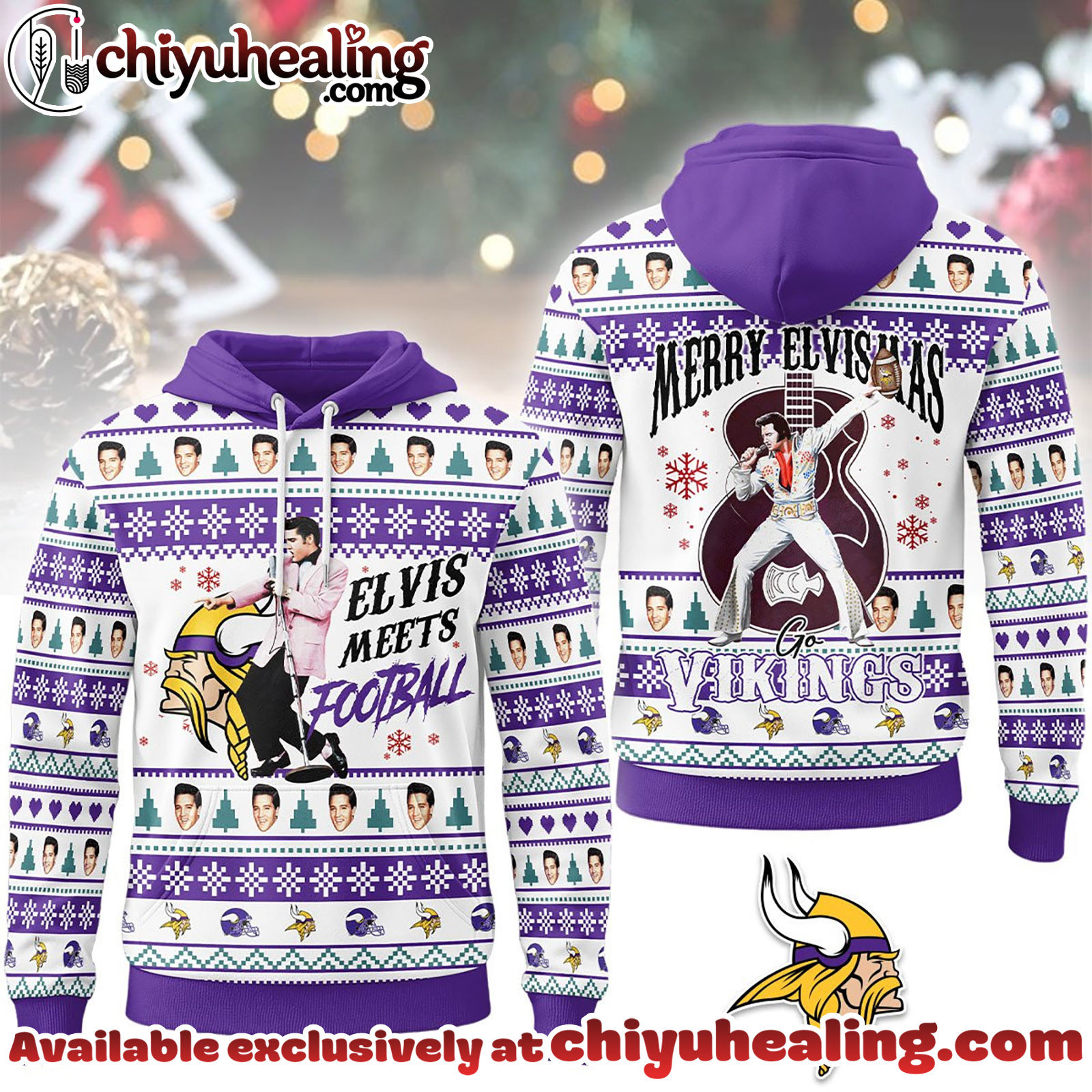 Minnesota Vikings Premium NFL Elvis Presley Christmas Hoodie, Sweatshirt, Shirt, All Team NFL