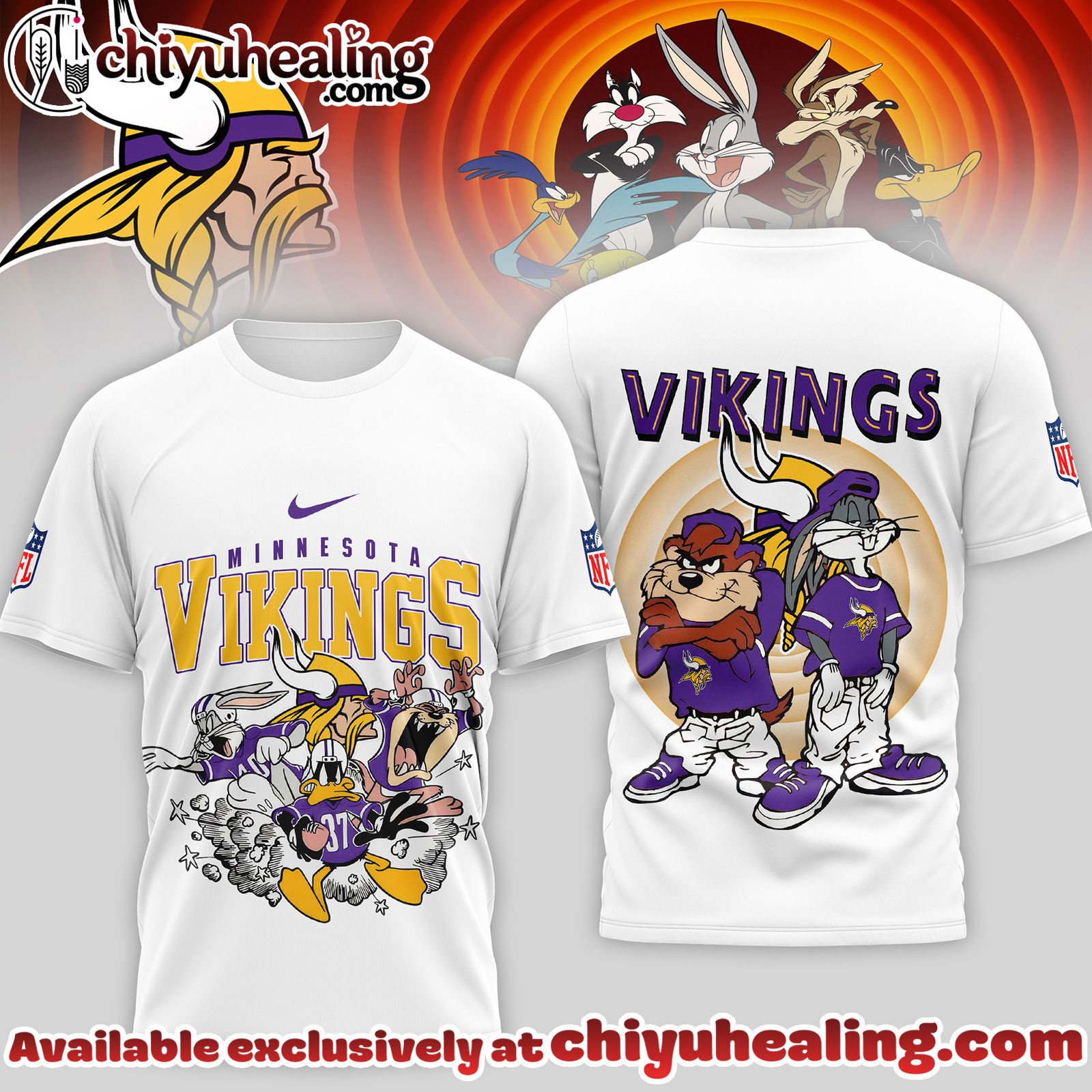 Minnesota Vikings Premium NFL Looney Tunes 3D Shirt, Hoodie, Sweatshirt, All Team NFL