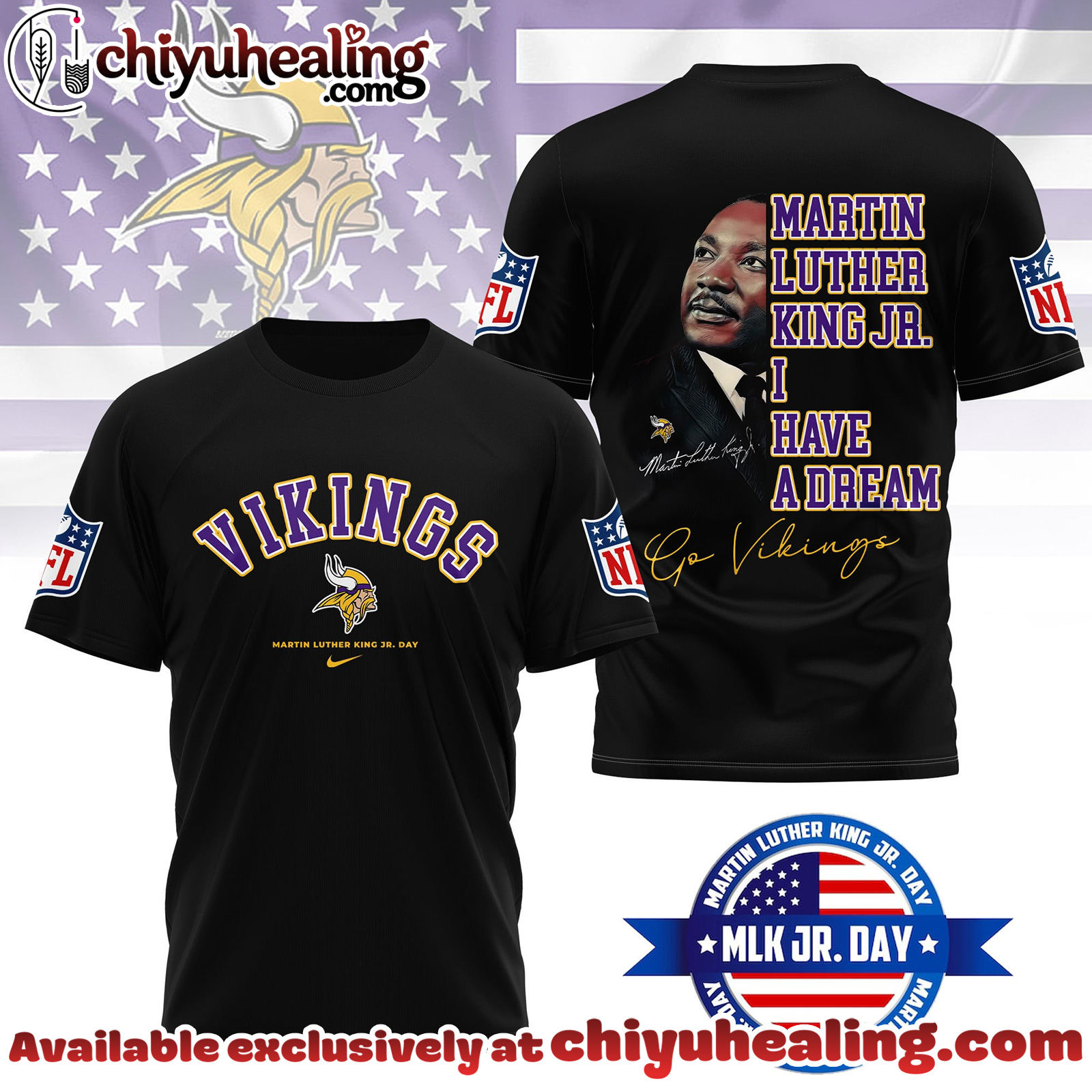 Minnesota Vikings Premium NFL Martin Luther King JR. Day 3D Shirt, Hoodie, Sweatshirt