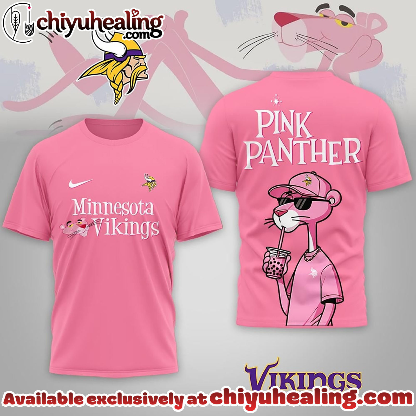 Minnesota Vikings Premium NFL Pink Panther 3D Shirt, Hoodie, Sweatshirt, All Team NFL