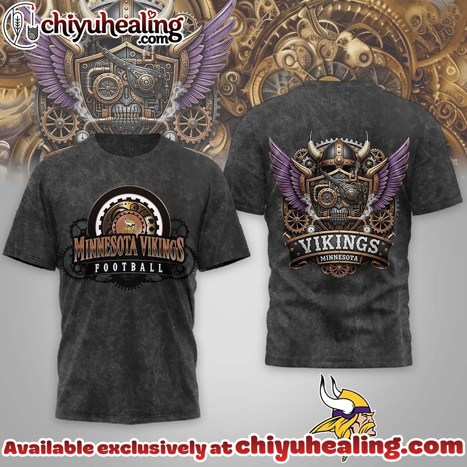 Minnesota Vikings Premium NFL Steampunk T-shirt