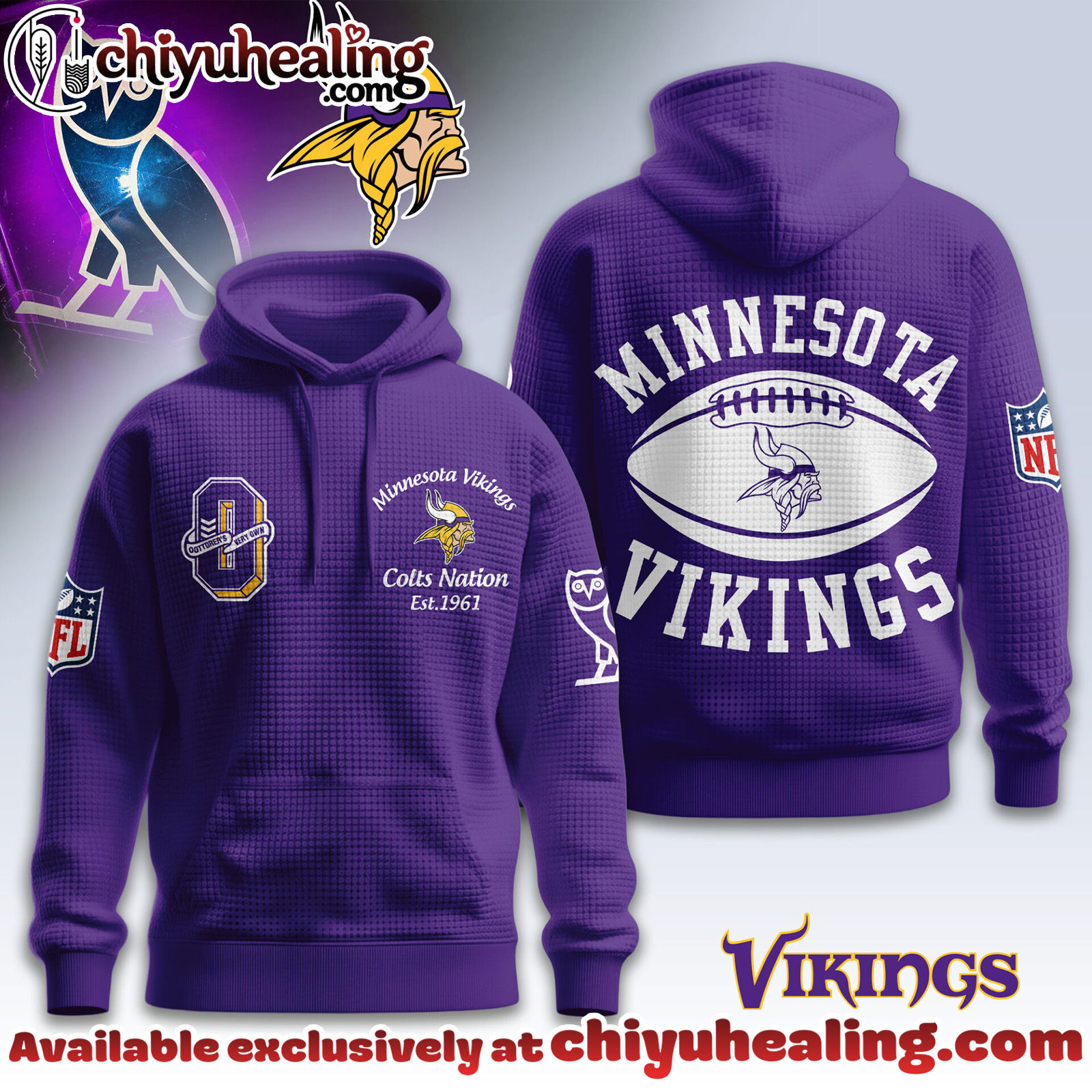Minnesota Vikings Premium NFL x OVO 3D Waffle Hoodie, Sweatshirt, Shirt, All Team NFL