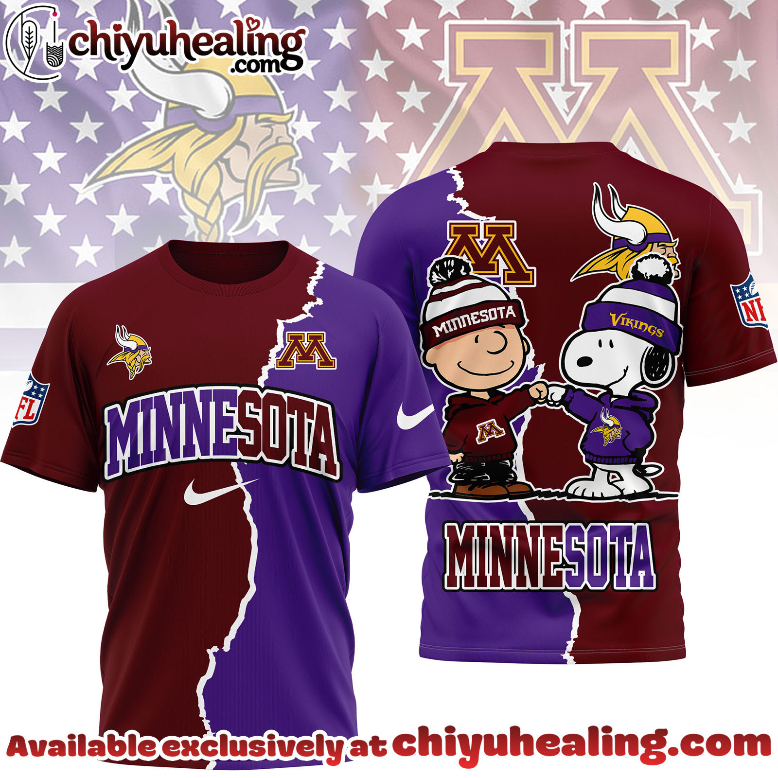 Minnesota Vikings x Minnesota Golden Gophers Premium NFL Team x NCAA Team Fusion 3D Shirt, Hoodie, Sweatshirt