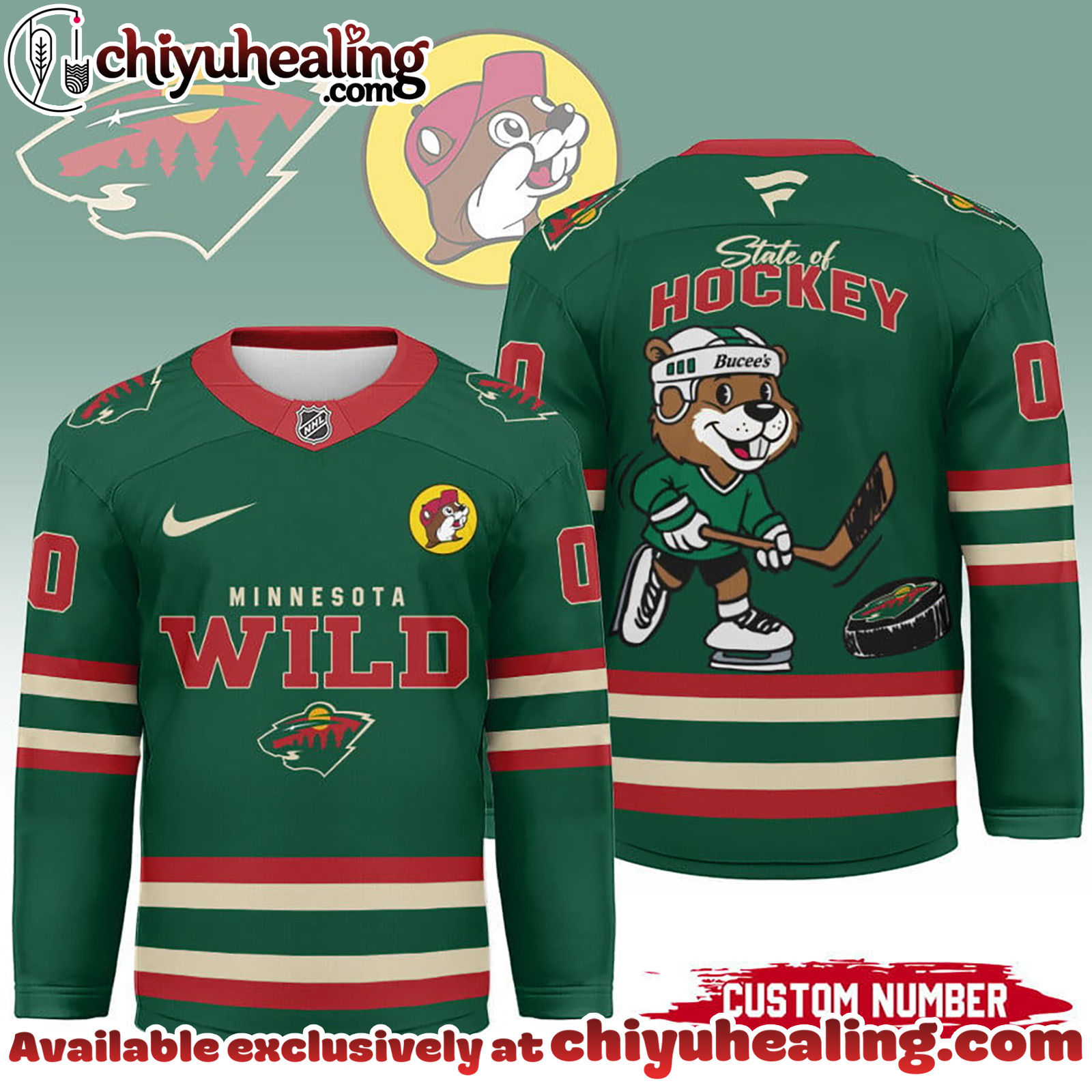 Minnesota Wild Premium NHL Bucees Personalized Hockey Jersey