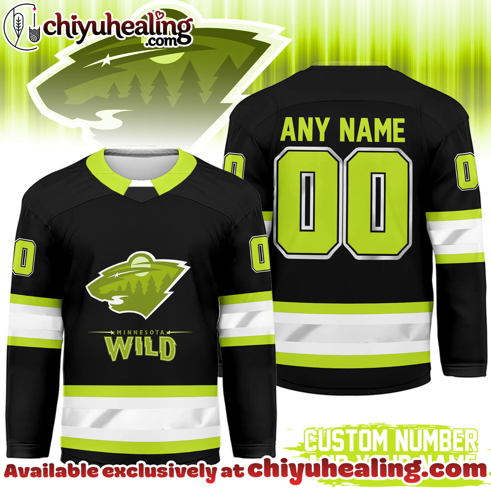 Minnesota Wild Premium NHL Hi-Vis Hockey Spirit Custom Name and Number Jersey