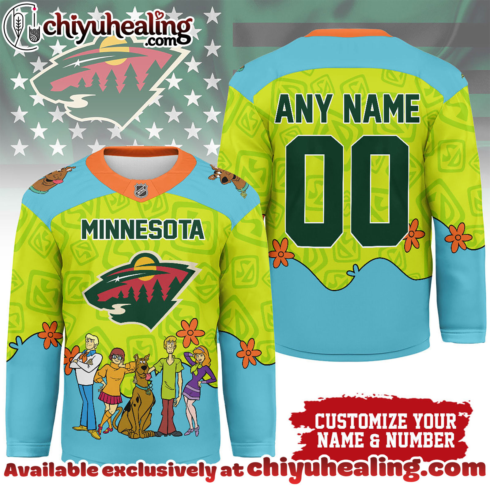 Minnesota Wild Premium NHL Scooby Doo Hockey Jersey
