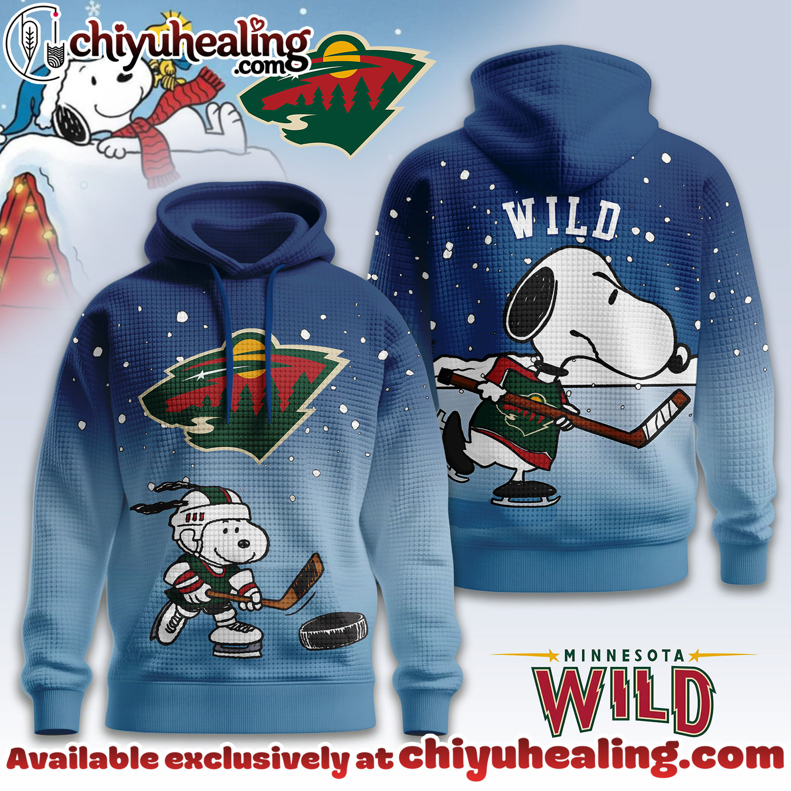 Minnesota Wild Premium NHL Snoopy Hockey 3D Waffle Hoodie, Sweatshirt, Shirt, All Team NHL