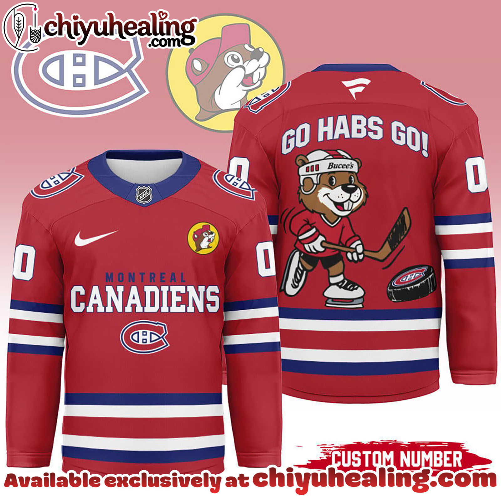 Montreal Canadiens Premium NHL Bucees Personalized Hockey Jersey