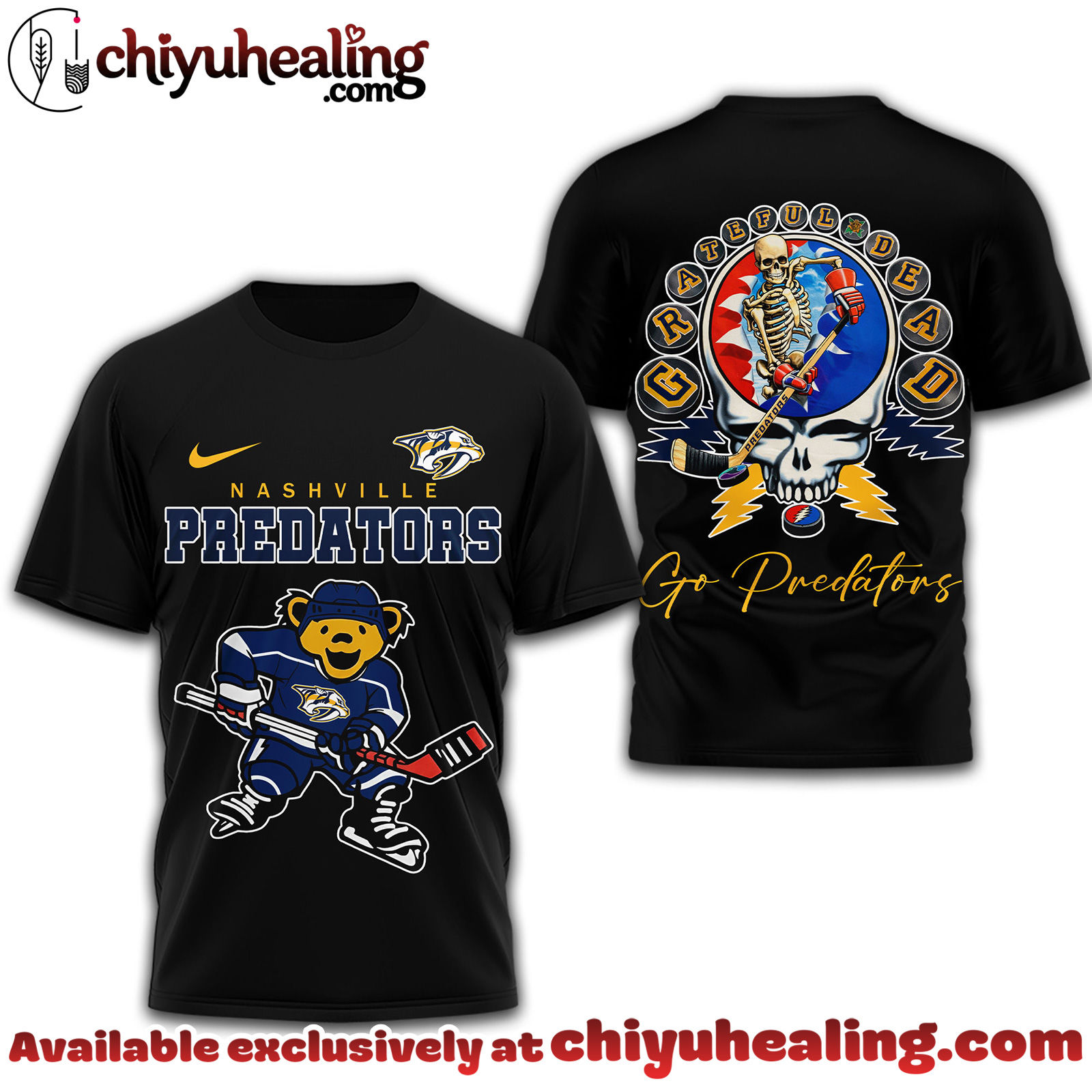 Nashville Predators Premium NHL Deadhead 3D Shirt Nashville Predators Premium NHL Deadhead 3D Shirt