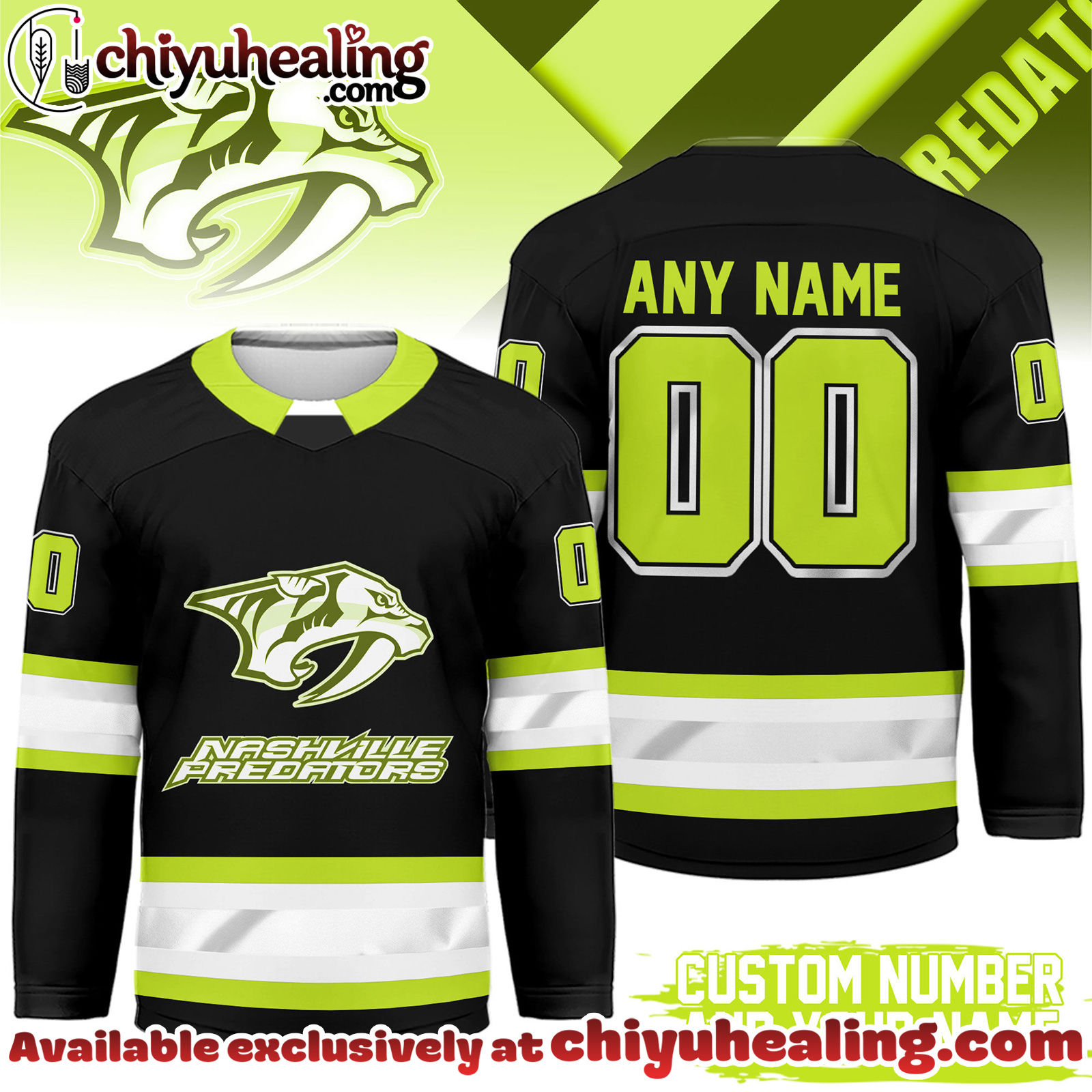 Nashville Predators Premium NHL Hi-Vis Hockey Spirit Custom Name and Number Jersey