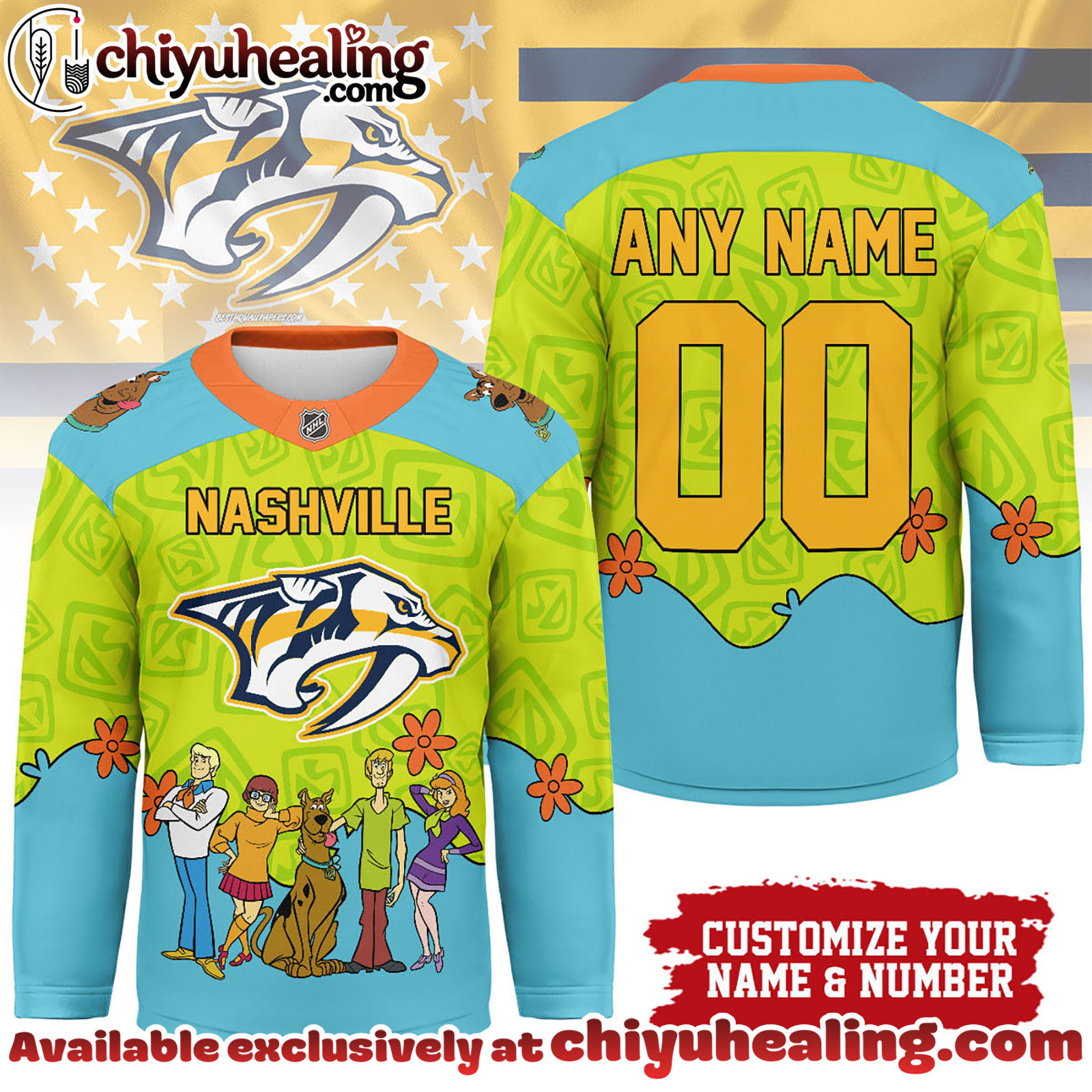Nashville Predators Premium NHL Scooby Doo Hockey Jersey