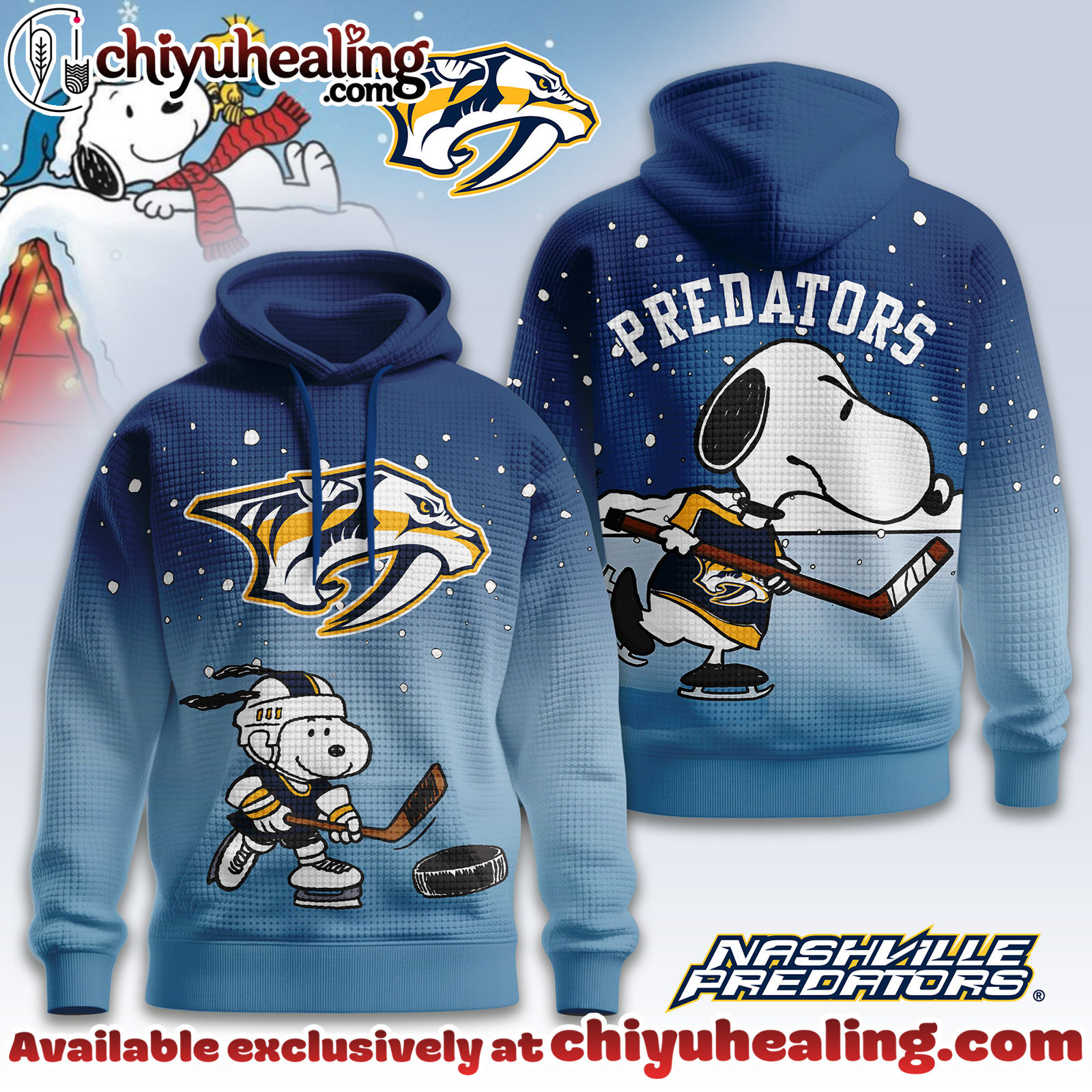 Nashville Predators Premium NHL Snoopy Hockey 3D Waffle Hoodie, Sweatshirt, Shirt, All Team NHL