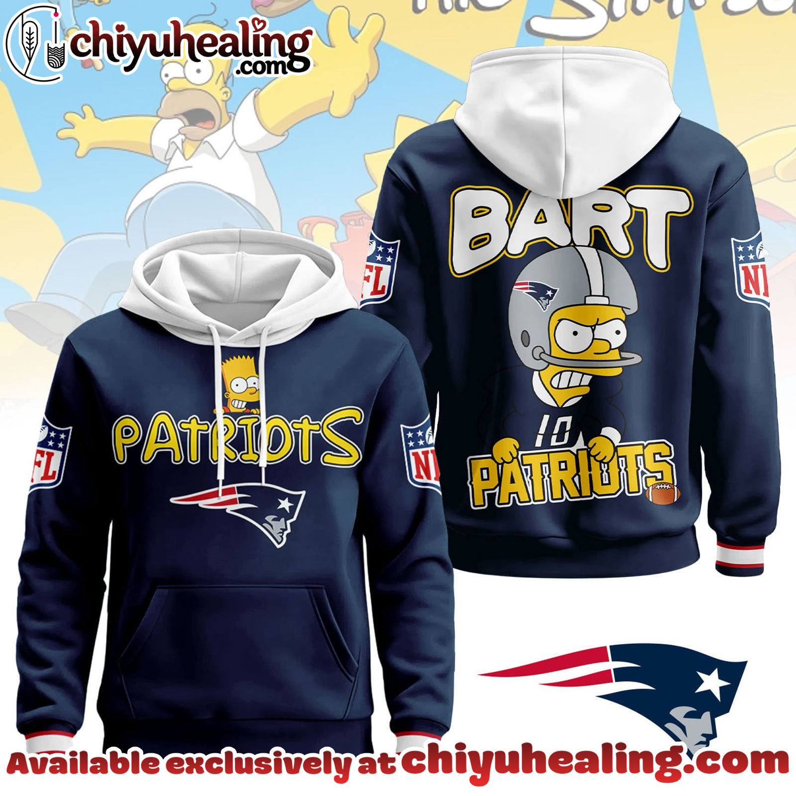 New England Patriots Premium NFL Bart Simpson Hoodie, Sweatshirt, Tshirt